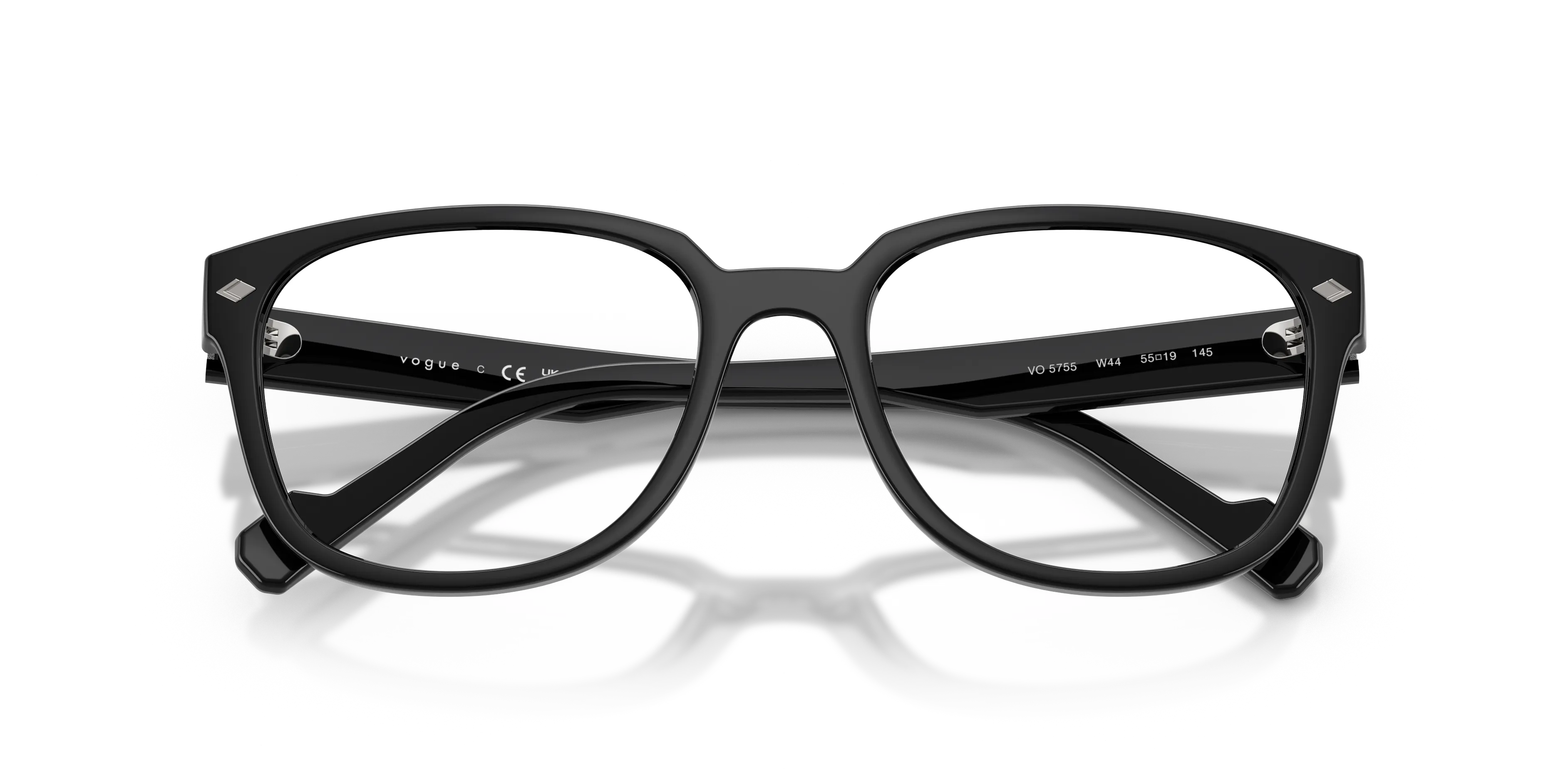 VOGUE EYEWEAR VO5755 W44 Montature da vista Acetato Nero Trasparente Squadrata Normale - immagine 2