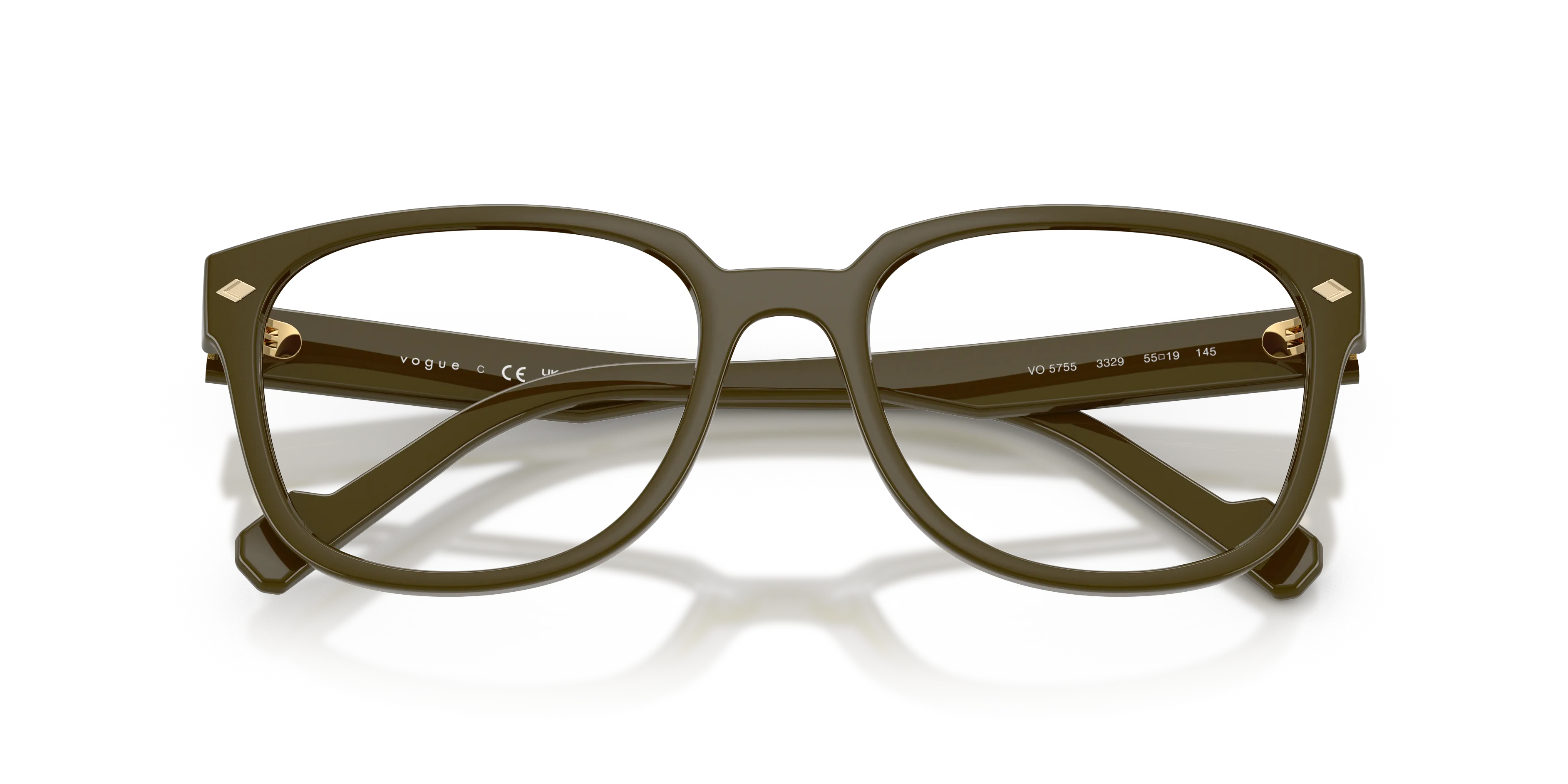 VOGUE EYEWEAR VO5755 3329 Montature da vista Acetato Verde Trasparente Squadrata Normale - immagine 2