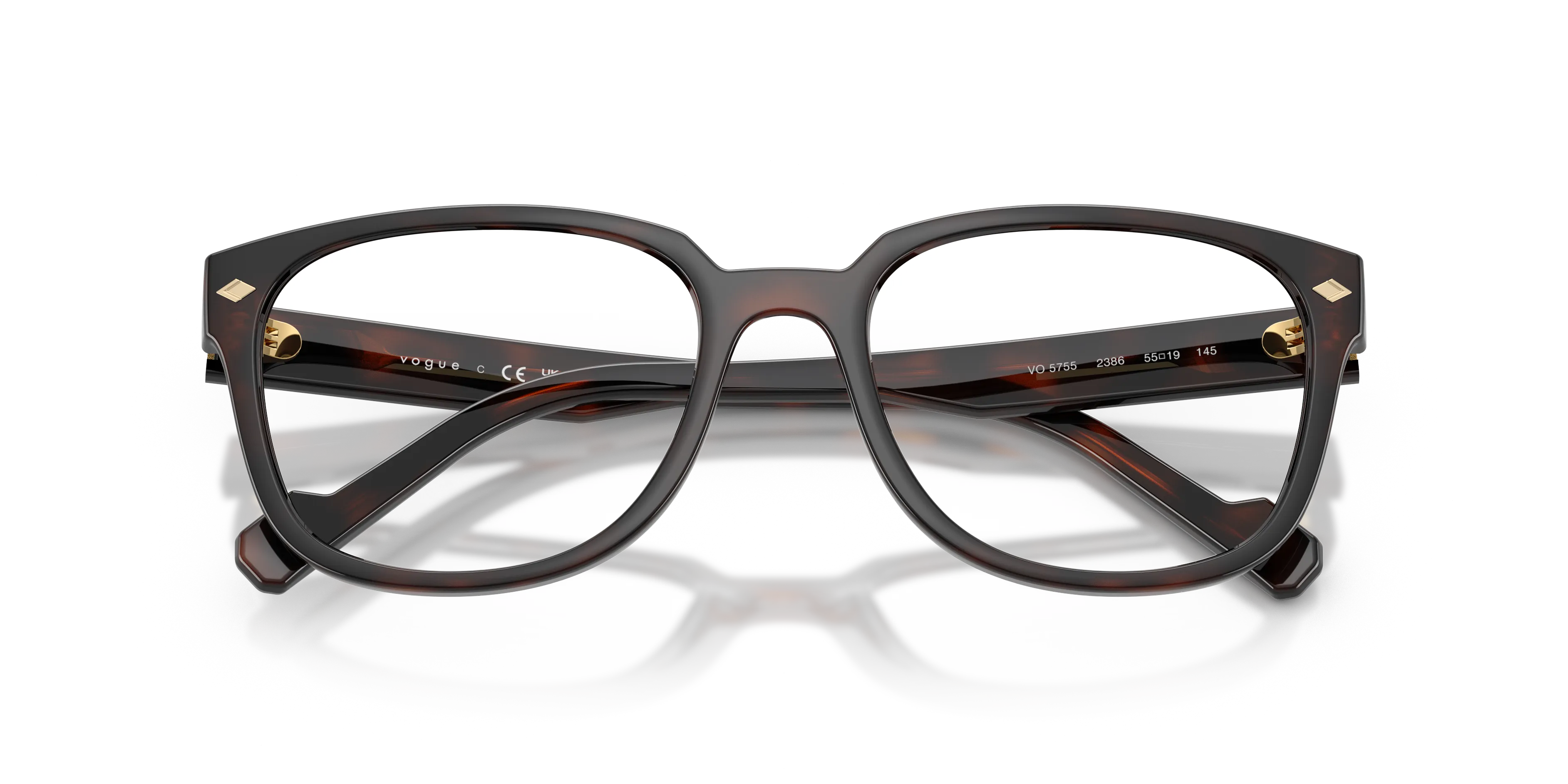 VOGUE EYEWEAR VO5755 2386 Montature da vista Acetato Marrone Trasparente Squadrata Normale - immagine 2