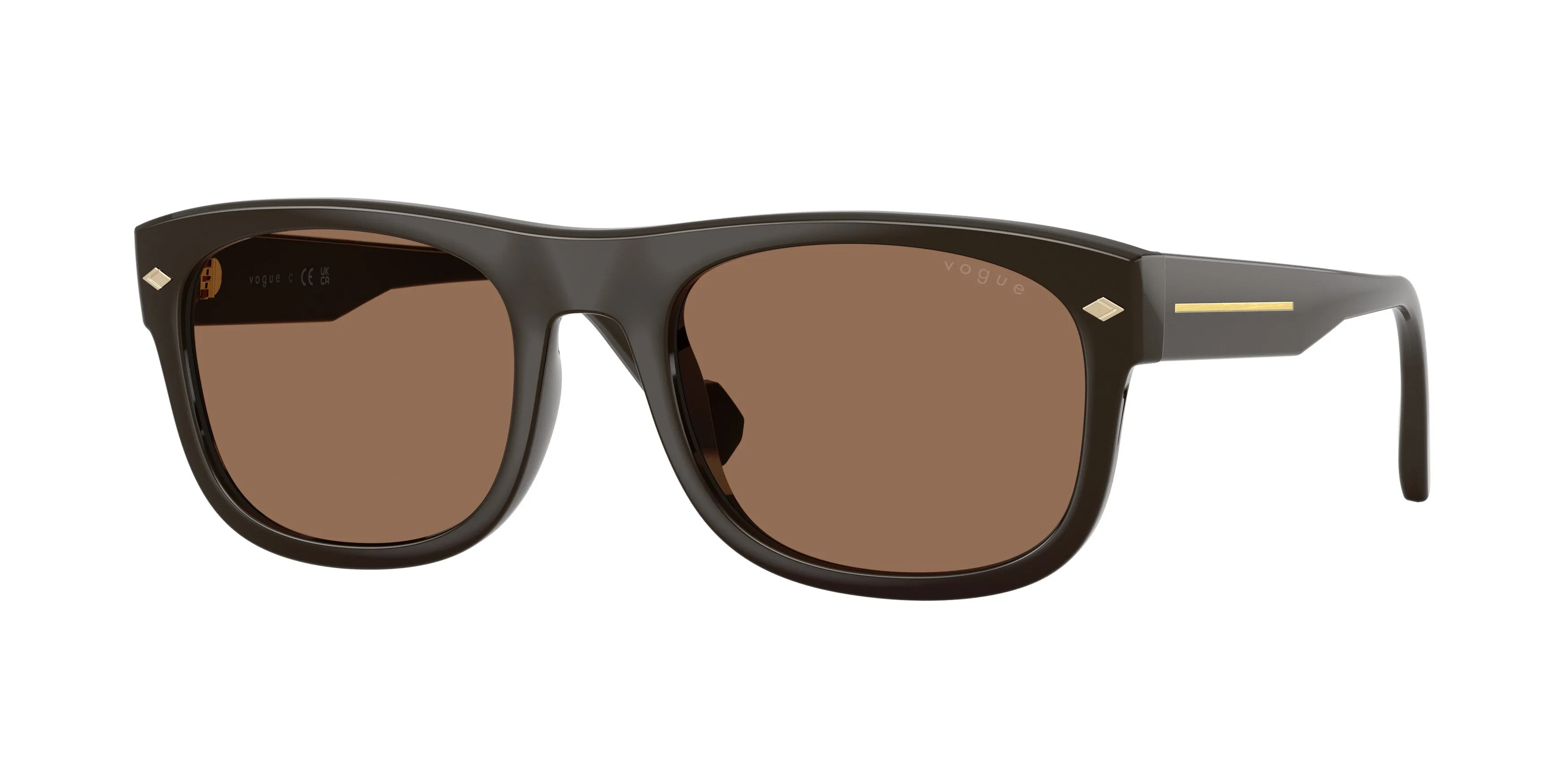 VOGUE EYEWEAR VO5754S 332873 Occhiali da sole Acetato Marrone Marrone Geometrica Normale - immagine 1