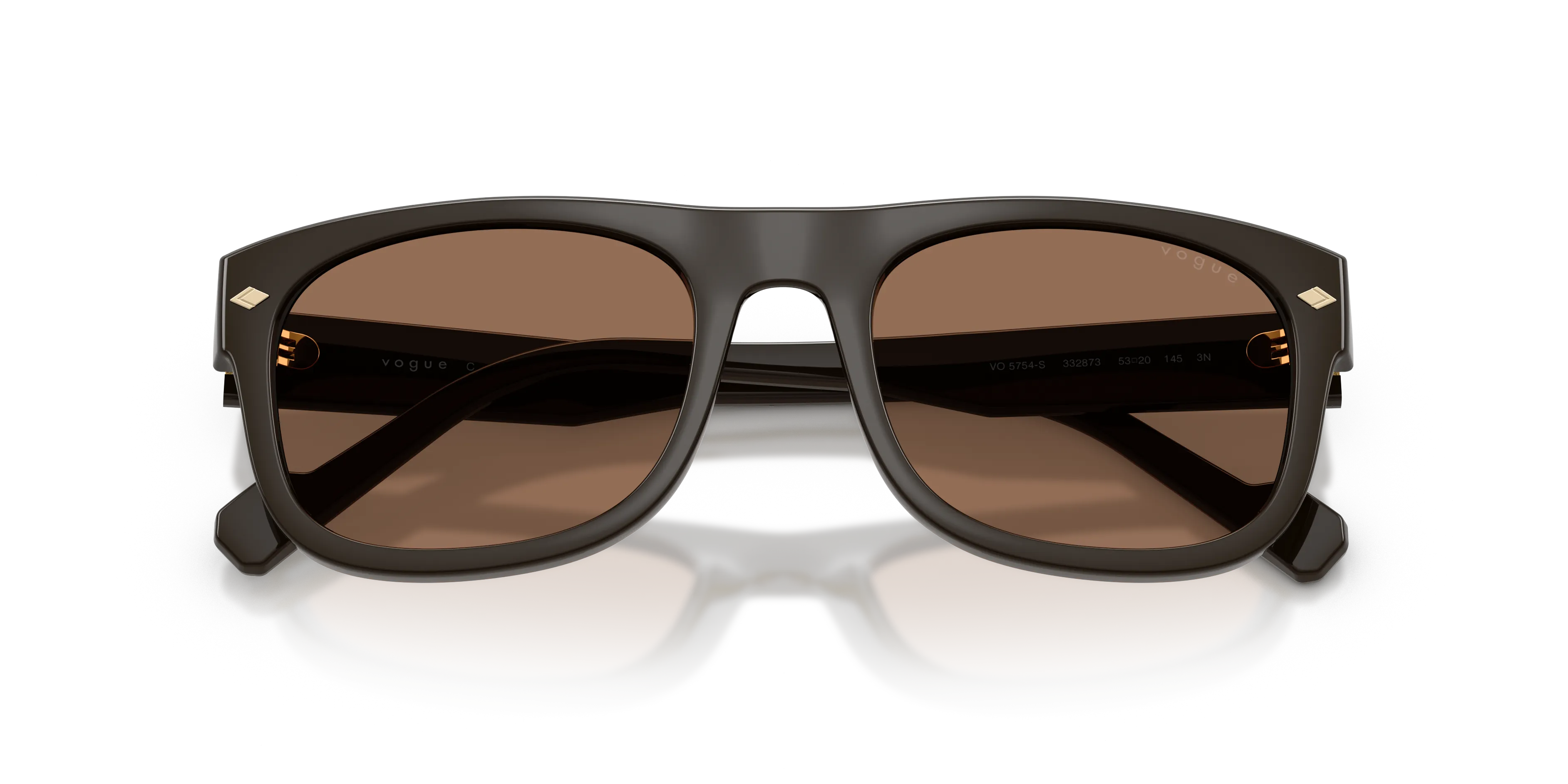 VOGUE EYEWEAR VO5754S 332873 Occhiali da sole Acetato Marrone Marrone Geometrica Normale - immagine 2