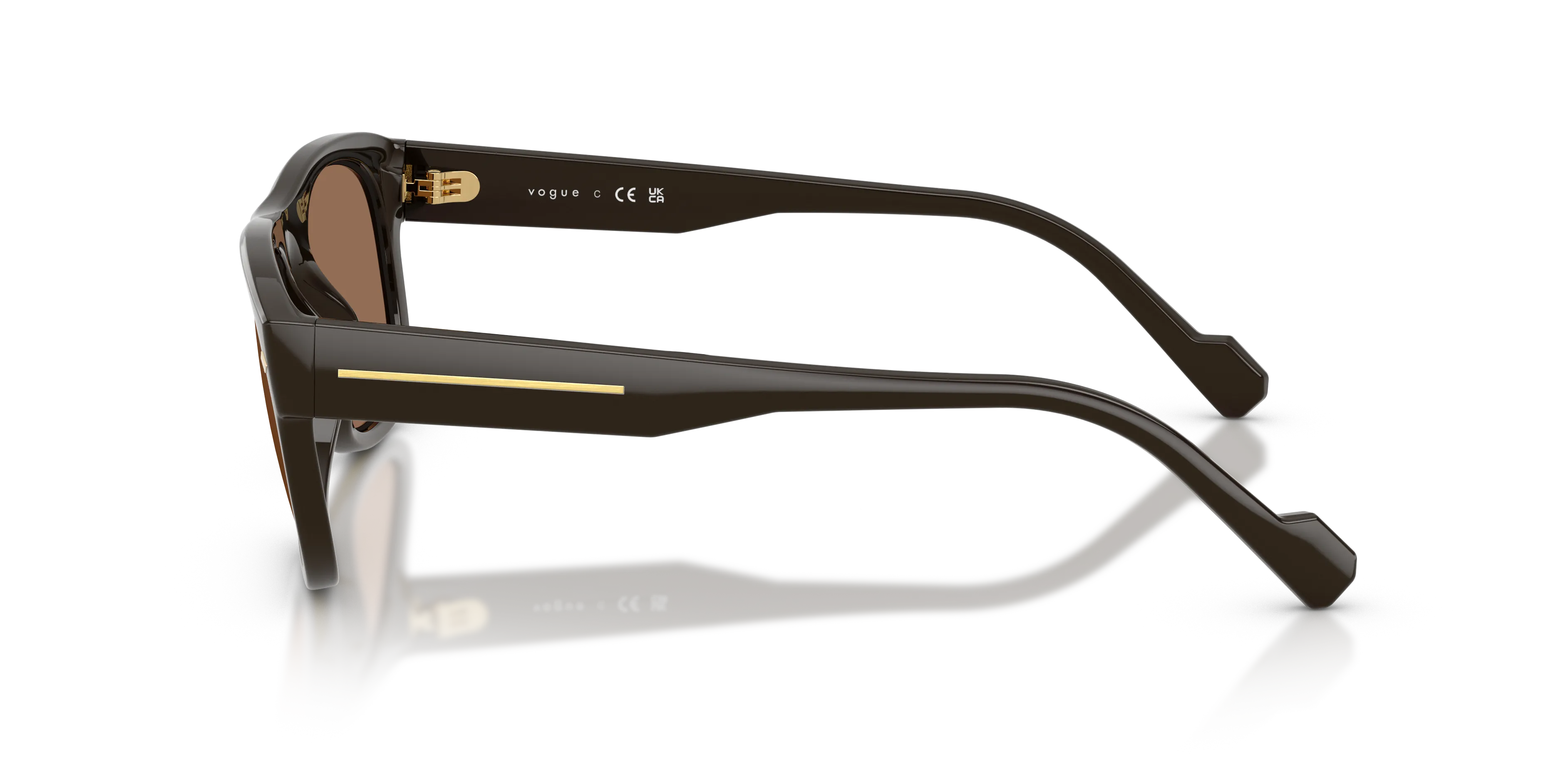 VOGUE EYEWEAR VO5754S 332873 Occhiali da sole Acetato Marrone Marrone Geometrica Normale - immagine 4