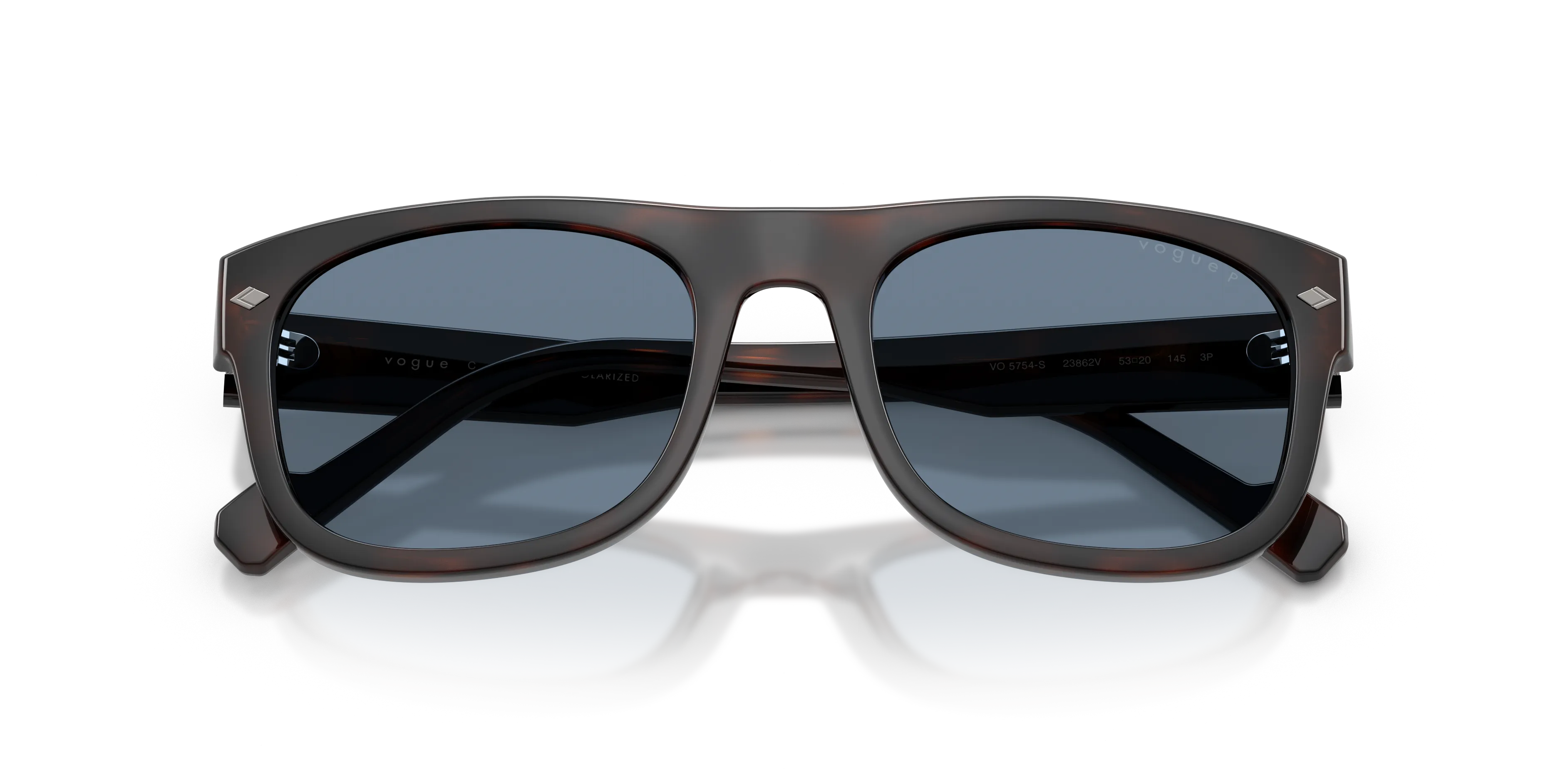 VOGUE EYEWEAR VO5754S 23862V Occhiali da sole Acetato Marrone Blu Geometrica Polarizzata - immagine 2