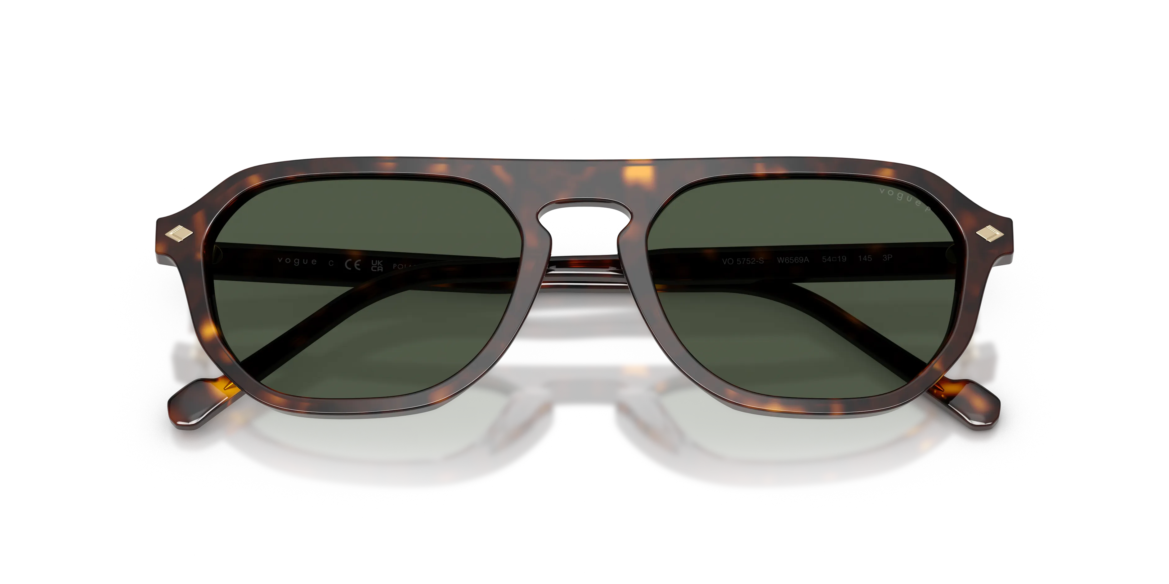 VOGUE EYEWEAR VO5752S W6569A Occhiali da sole Acetato Marrone Verde Pillow Polarizzata - immagine 2