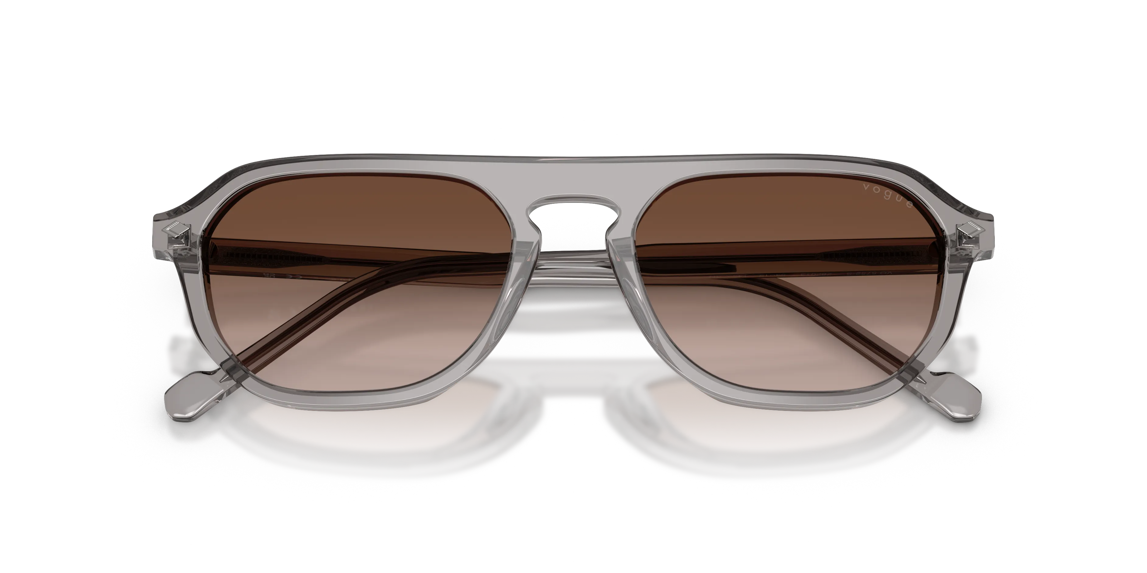 VOGUE EYEWEAR VO5752S 282013 Occhiali da sole Acetato Grigio Marrone Pillow Normale Sfumato - immagine 2