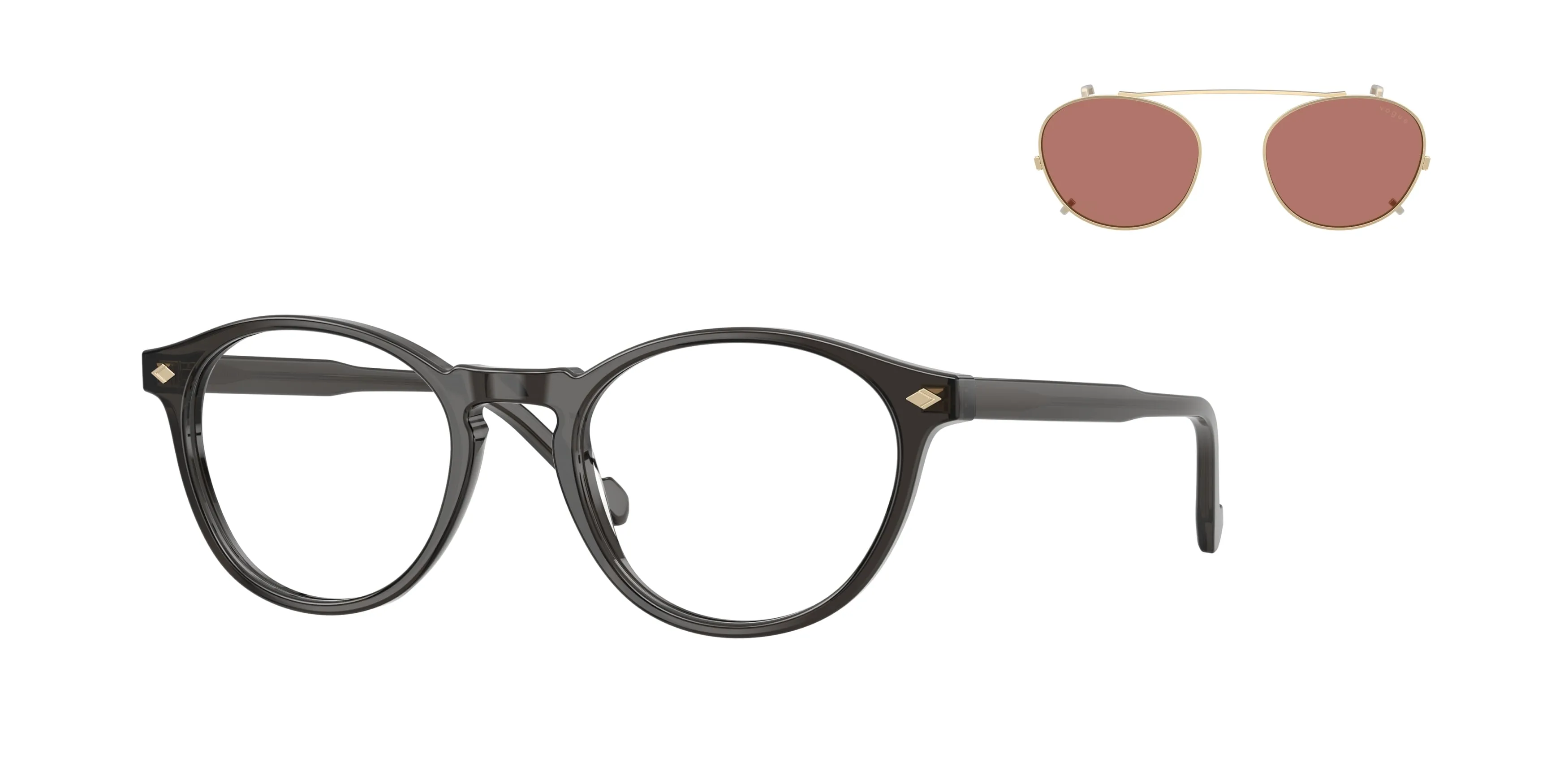 VOGUE EYEWEAR VO5751S 29231W Occhiali da sole Acetato Grigio Trasparente Pantos Normale - immagine 1