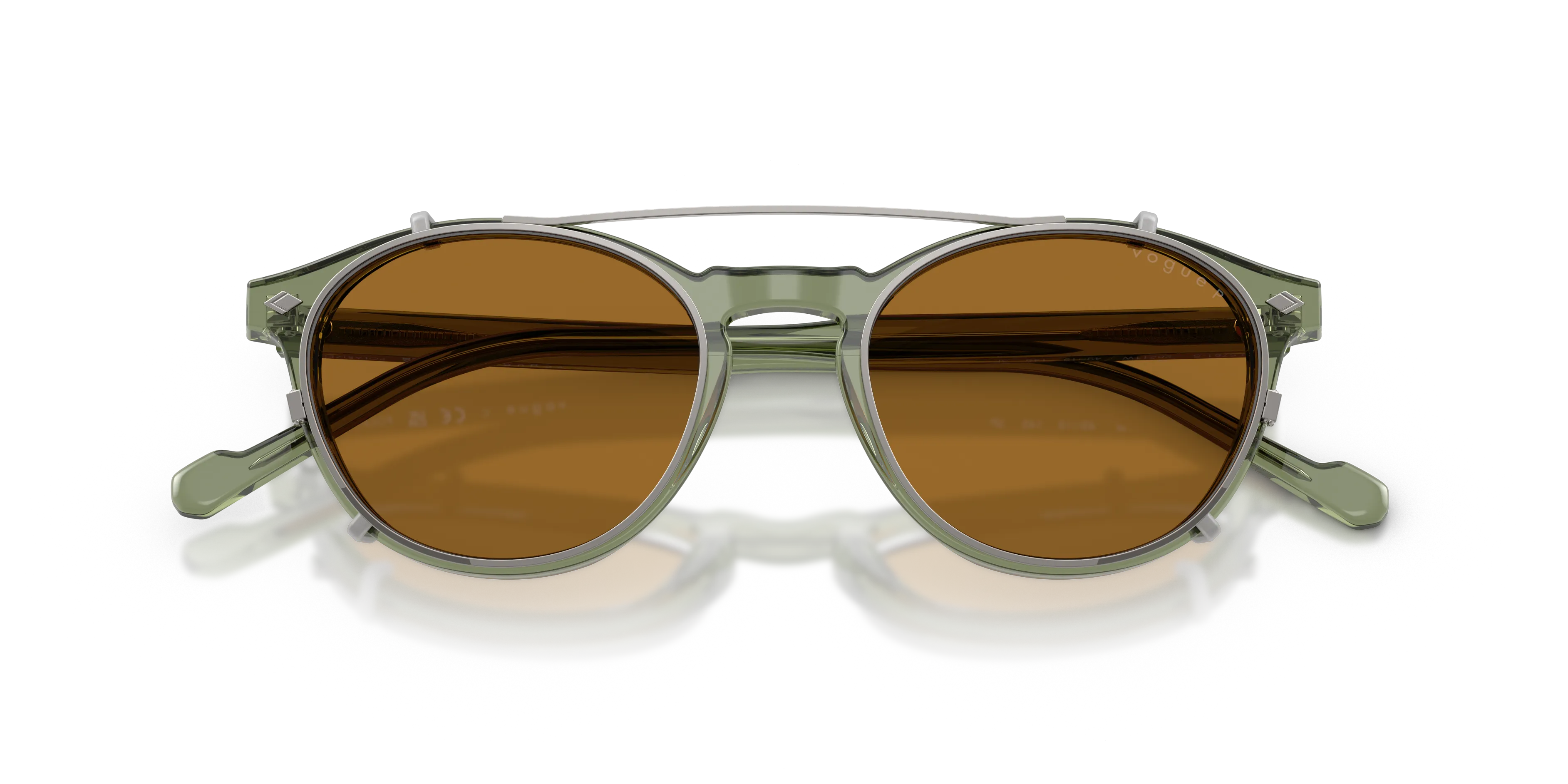 VOGUE EYEWEAR VO5751S 28211W Occhiali da sole Acetato Verde Trasparente Pantos Normale - immagine 2