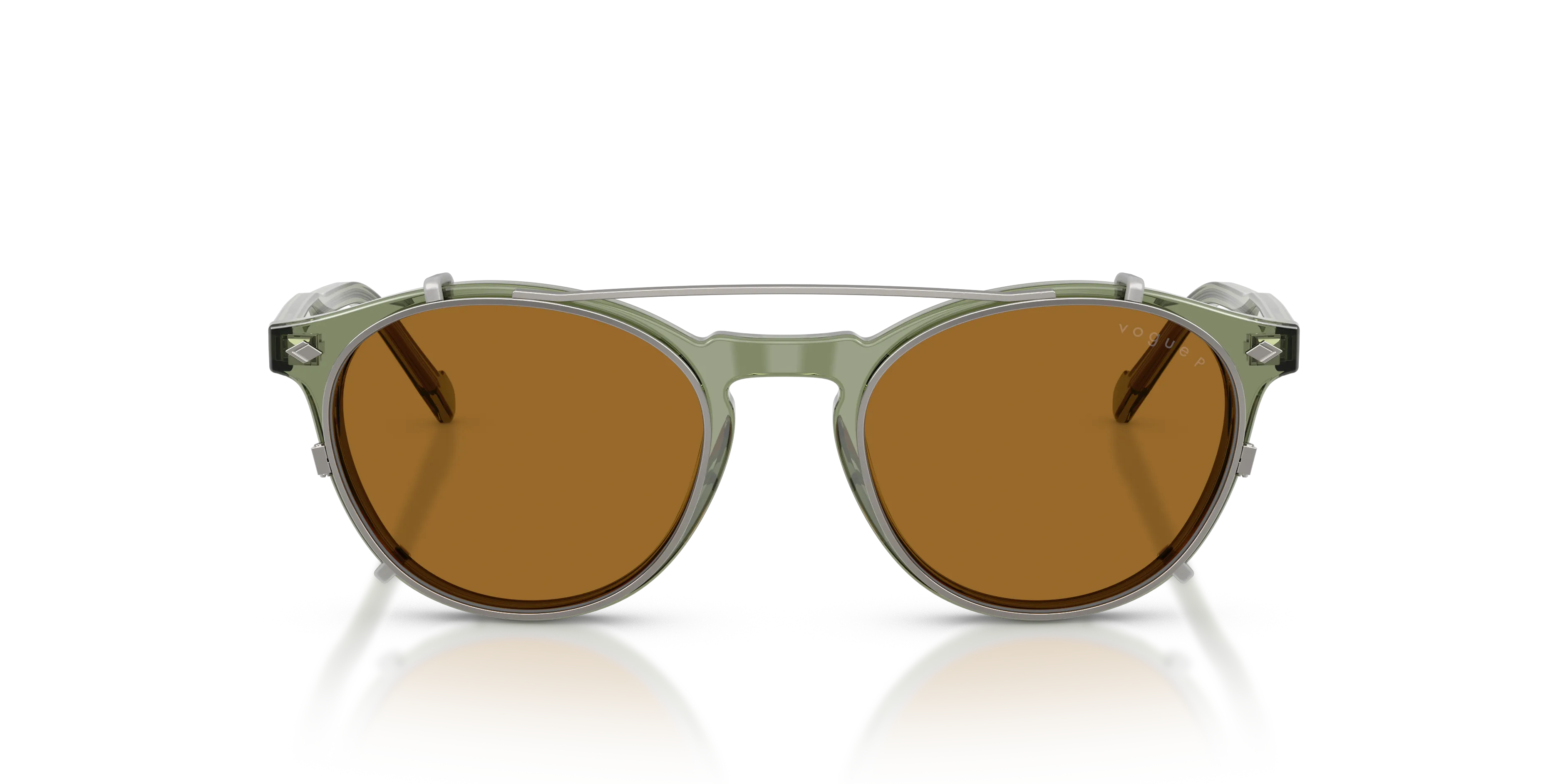 VOGUE EYEWEAR VO5751S 28211W Occhiali da sole Acetato Verde Trasparente Pantos Normale - immagine 3