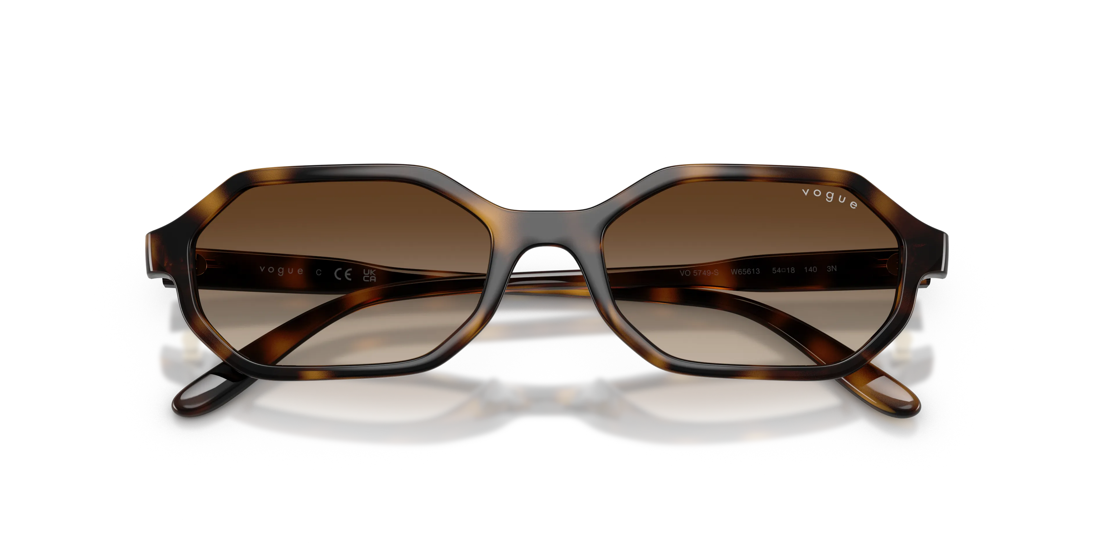 VOGUE EYEWEAR VO5749S W65613 Occhiali da sole Nylon Marrone Marrone Geometrica Normale Sfumato - immagine 2