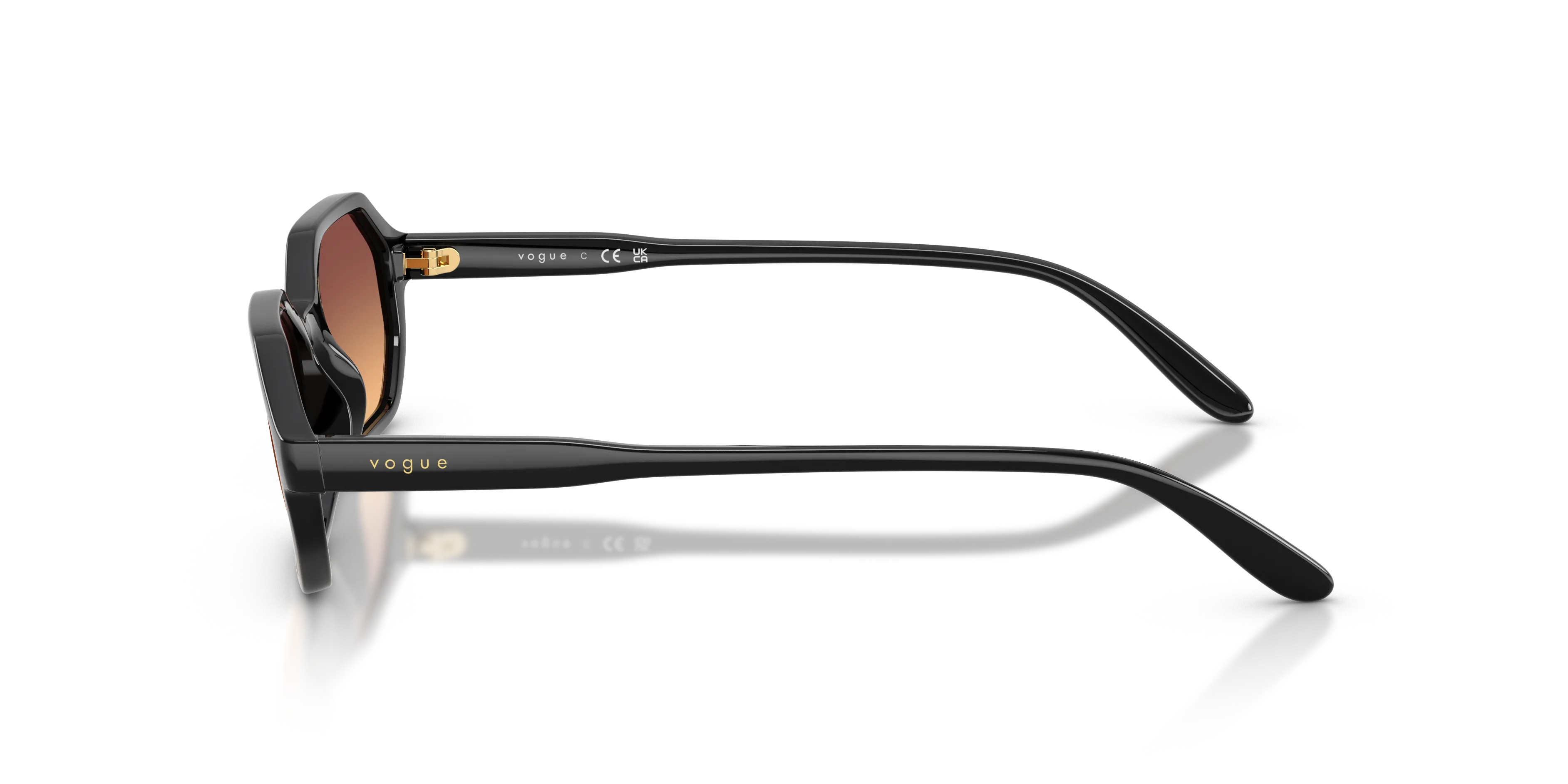 VOGUE EYEWEAR VO5749S W44/78 Occhiali da sole Nylon Nero Arancione Geometrica Normale Sfumato - immagine 4
