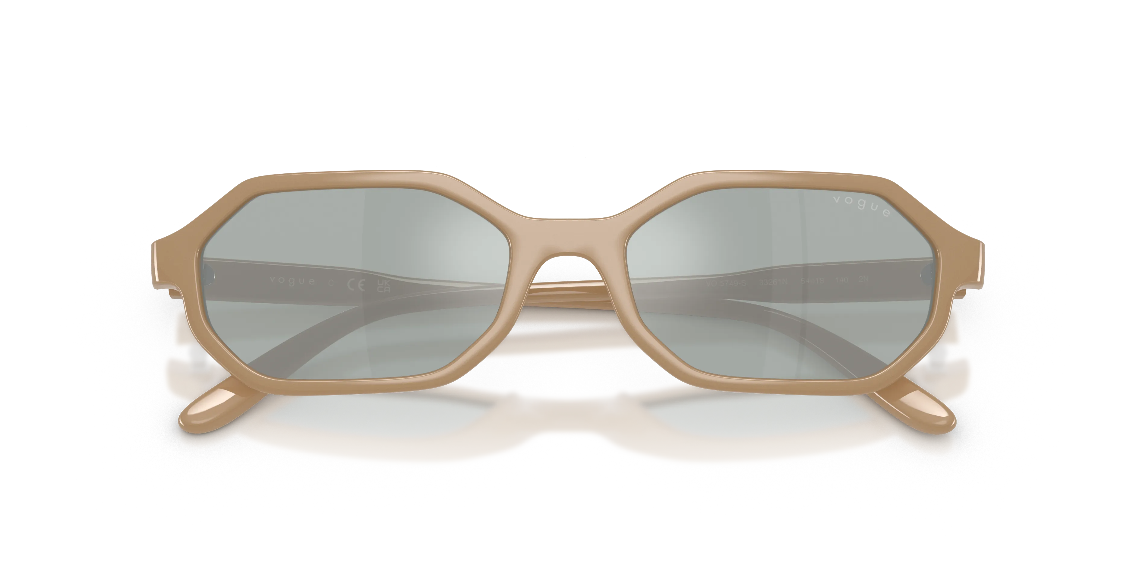 VOGUE EYEWEAR VO5749S 33261N Occhiali da sole Nylon Marrone Azzurro Geometrica Specchiate - immagine 2