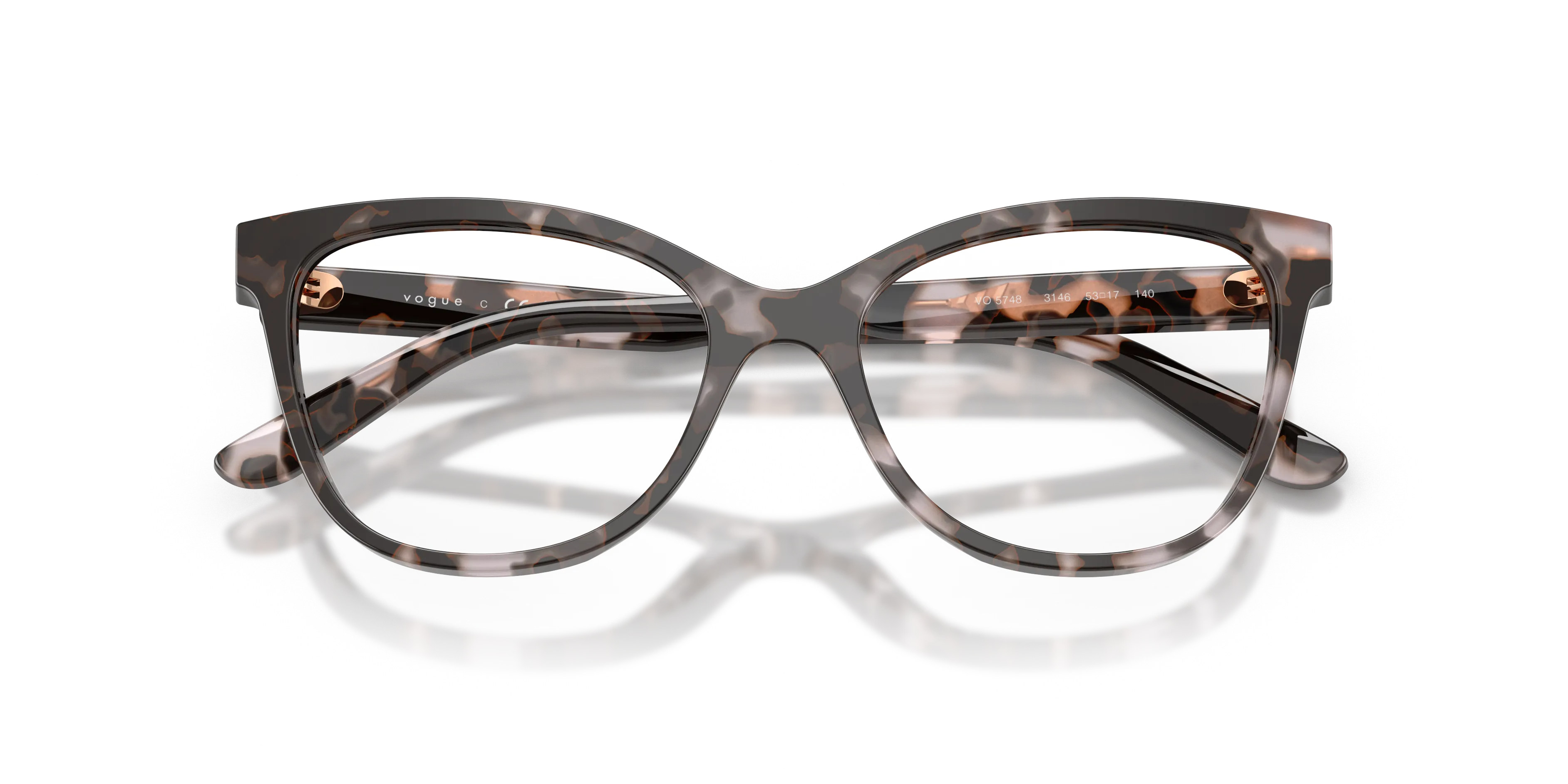 VOGUE EYEWEAR VO5748 3146 Montature da vista Acetato Tartaruga Trasparente Pantos Normale - immagine 2