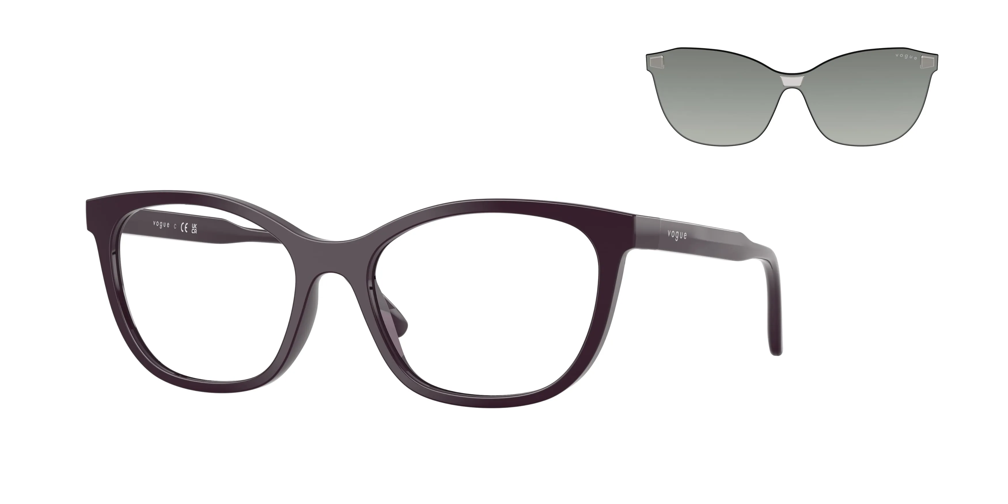 VOGUE EYEWEAR VO5746S 33321W Occhiali da sole Nylon Viola Trasparente Farfalla Normale - immagine 1