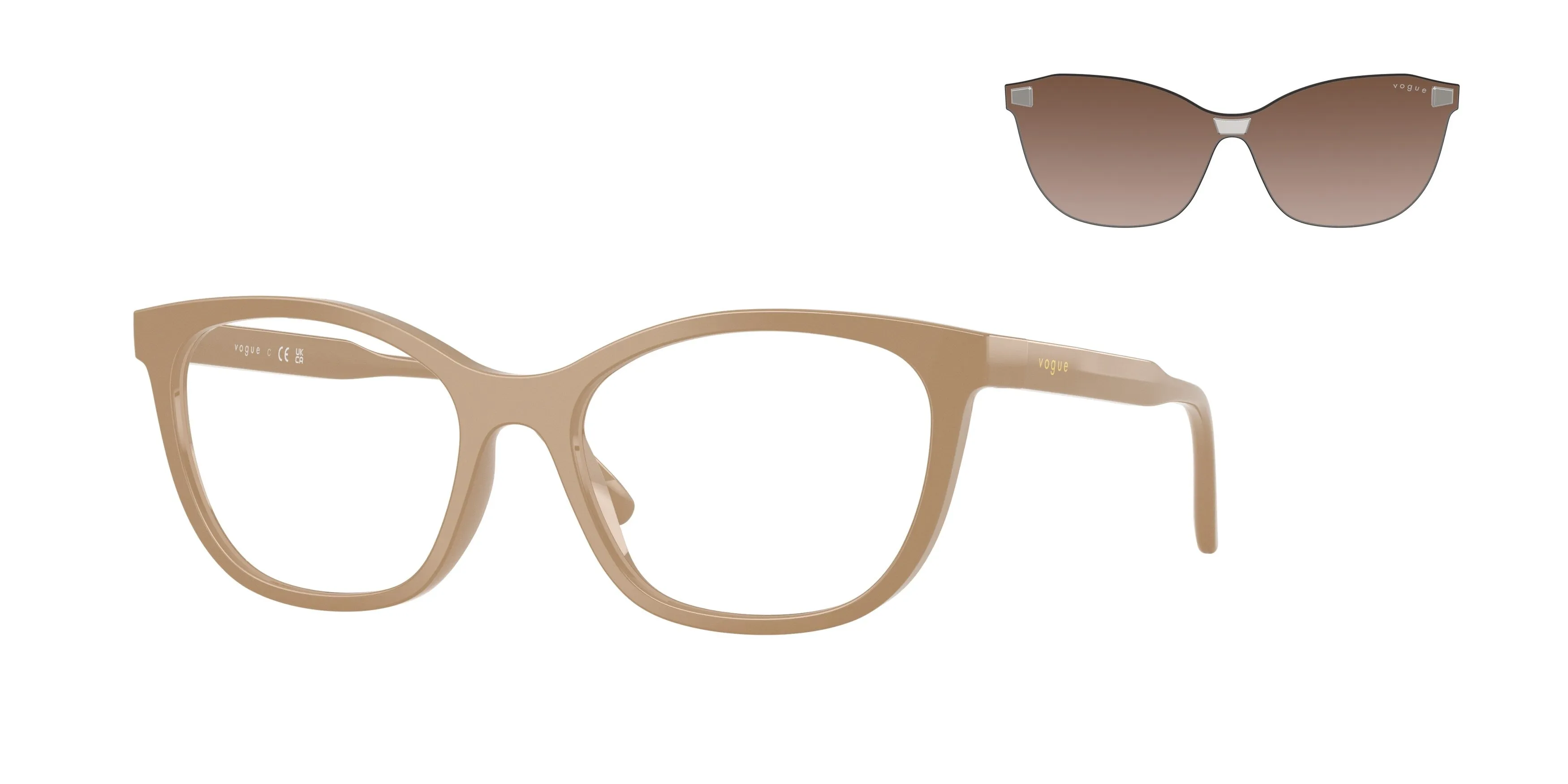 VOGUE EYEWEAR VO5746S 33261W Occhiali da sole Nylon Marrone Trasparente Farfalla Normale - immagine 1