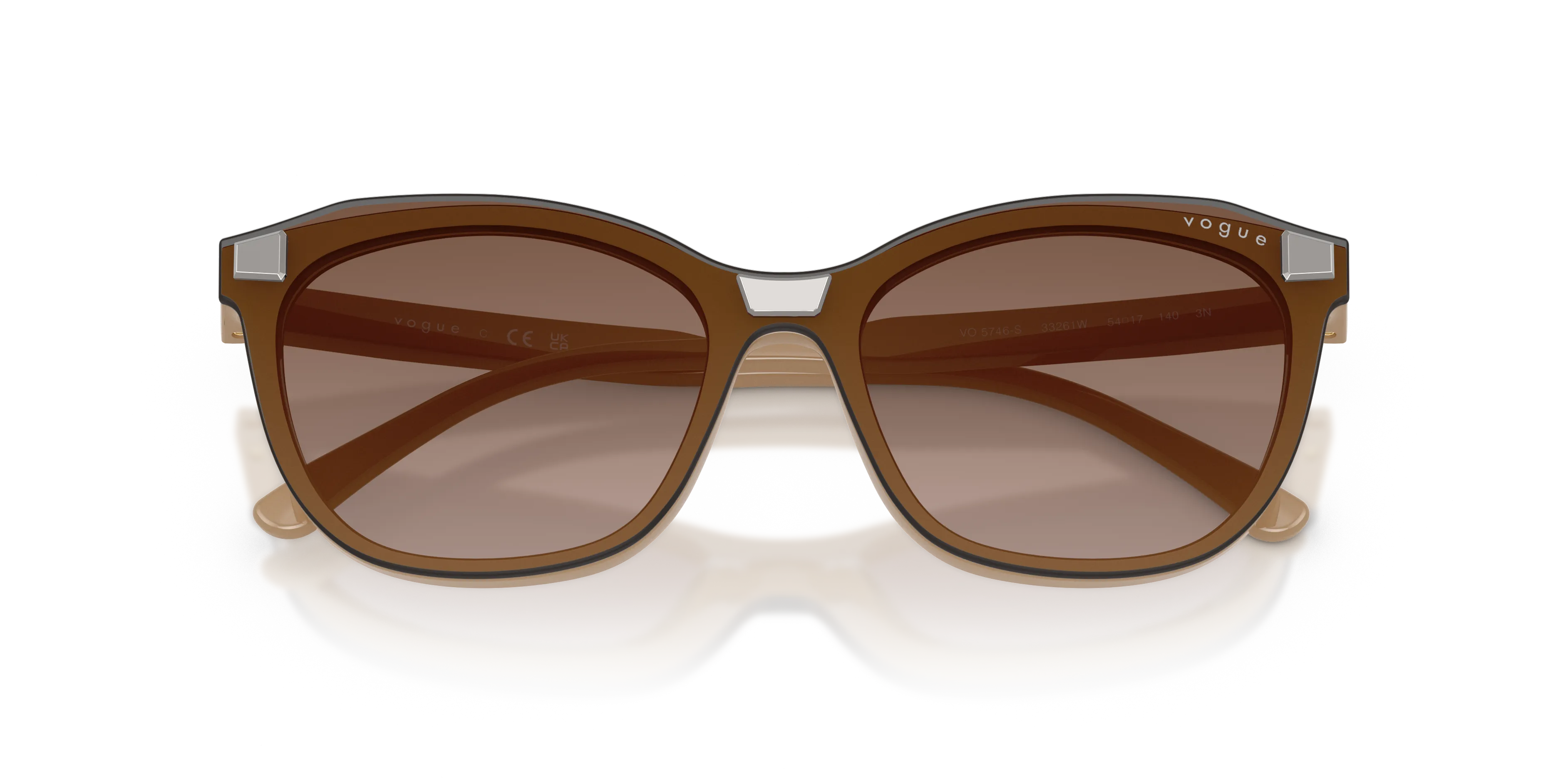 VOGUE EYEWEAR VO5746S 33261W Occhiali da sole Nylon Marrone Trasparente Farfalla Normale - immagine 2