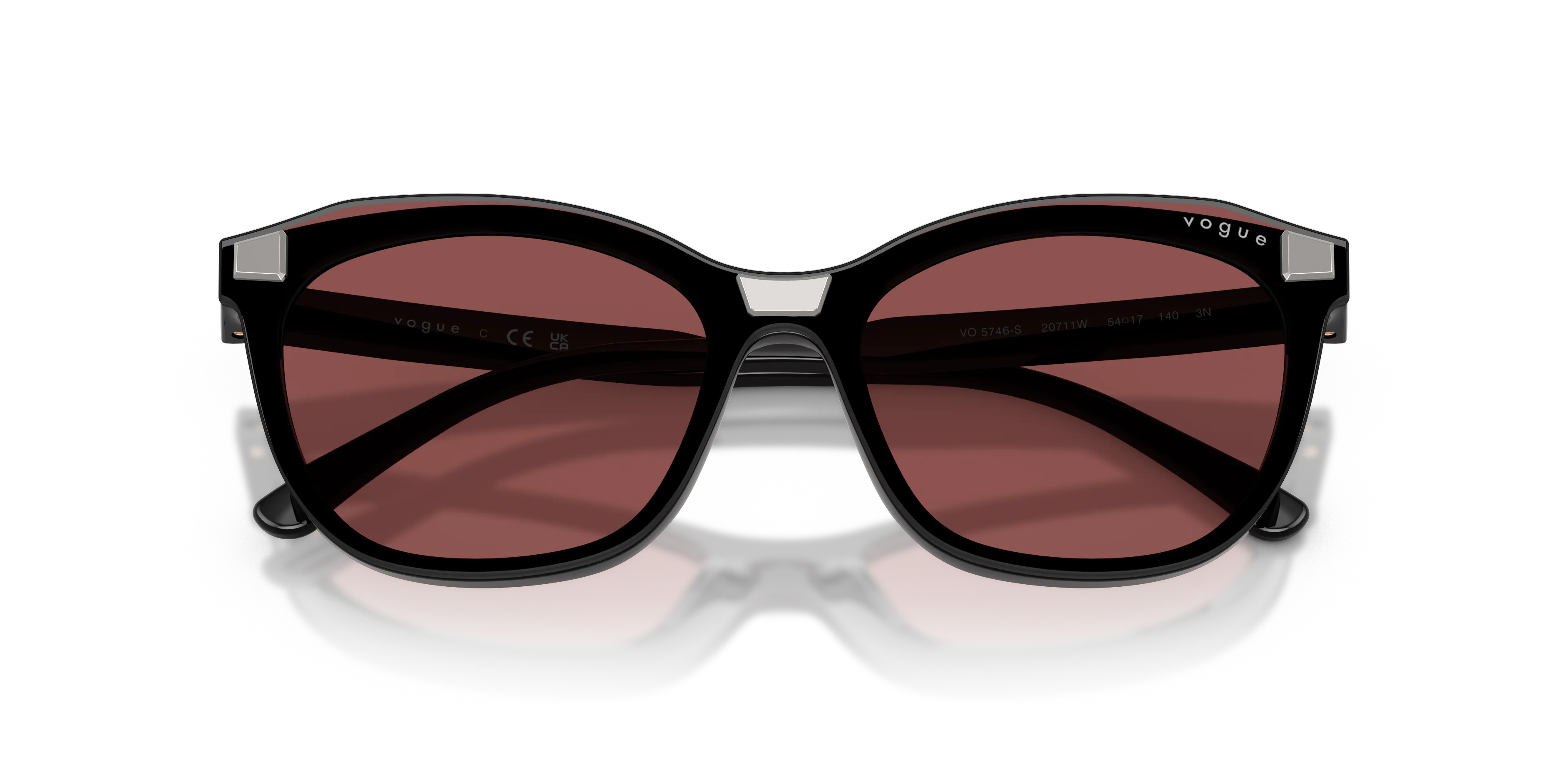 VOGUE EYEWEAR VO5746S 20711W Occhiali da sole Nylon Nero Trasparente Farfalla Normale - immagine 2
