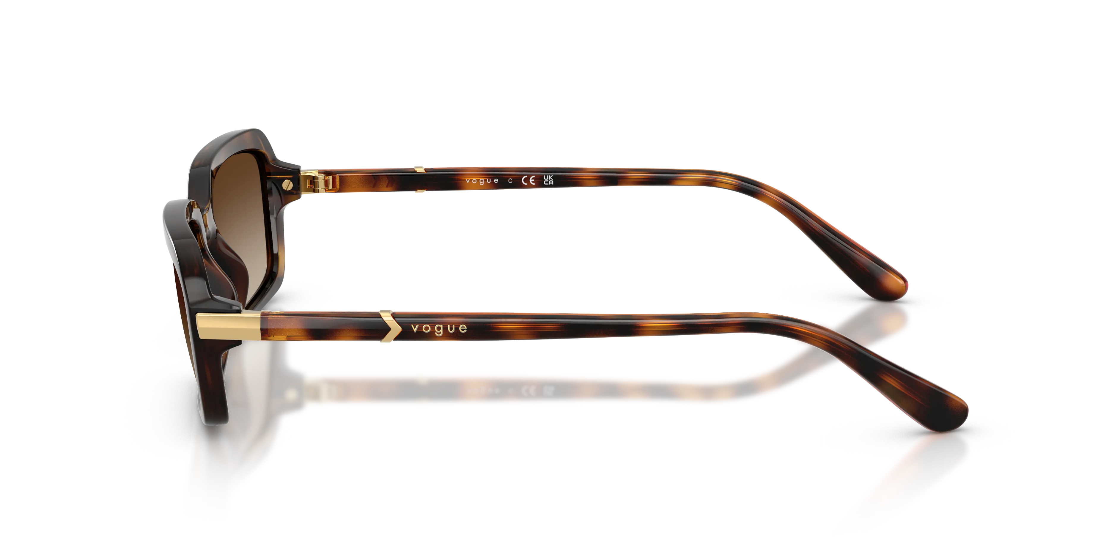 VOGUE EYEWEAR VO5744S W65613 Occhiali da sole Nylon Marrone Marrone Squadrata Normale Sfumato - immagine 4