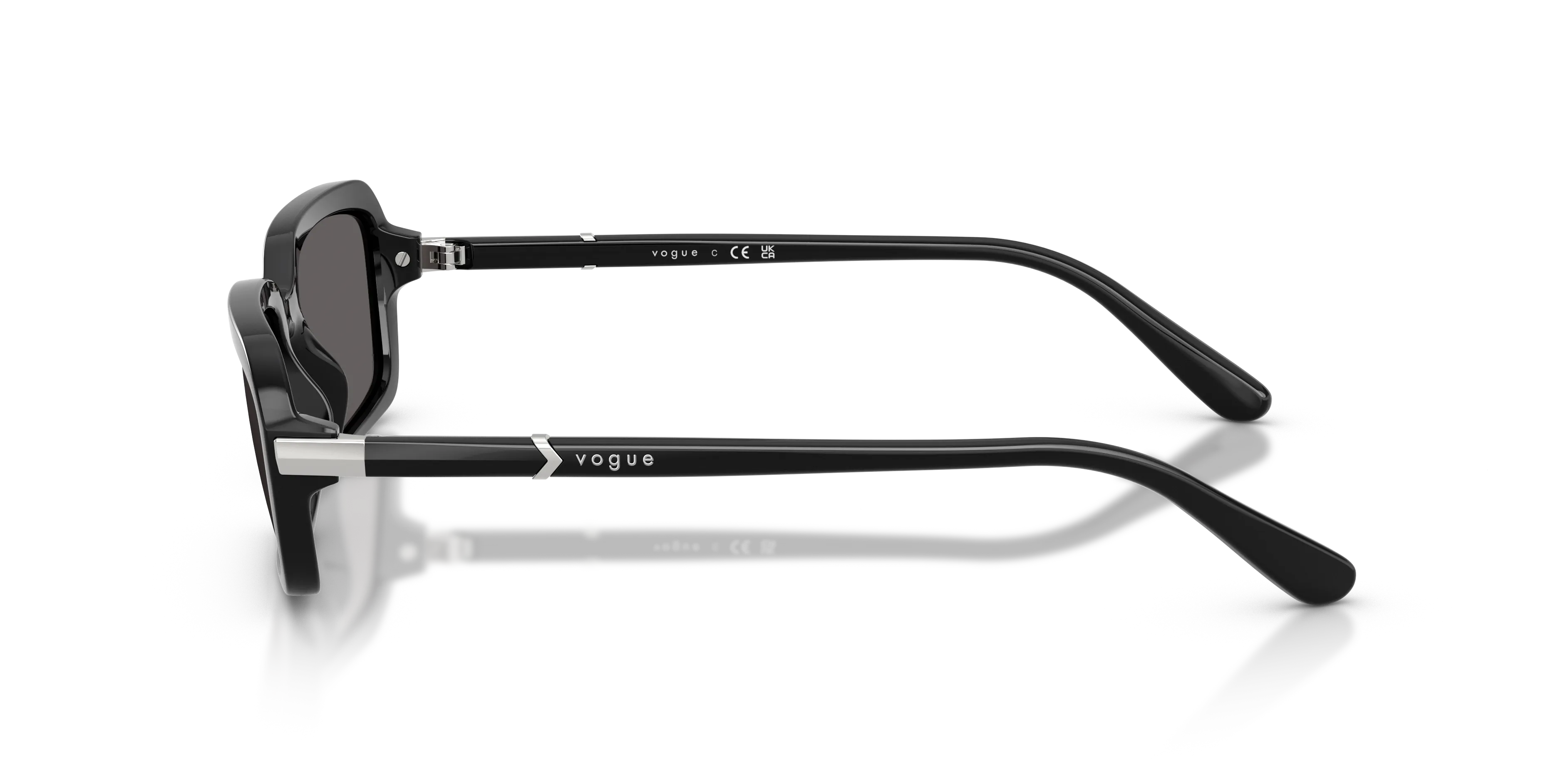 VOGUE EYEWEAR VO5744S W44/87 Occhiali da sole Nylon Nero Grigio Squadrata Normale - immagine 4