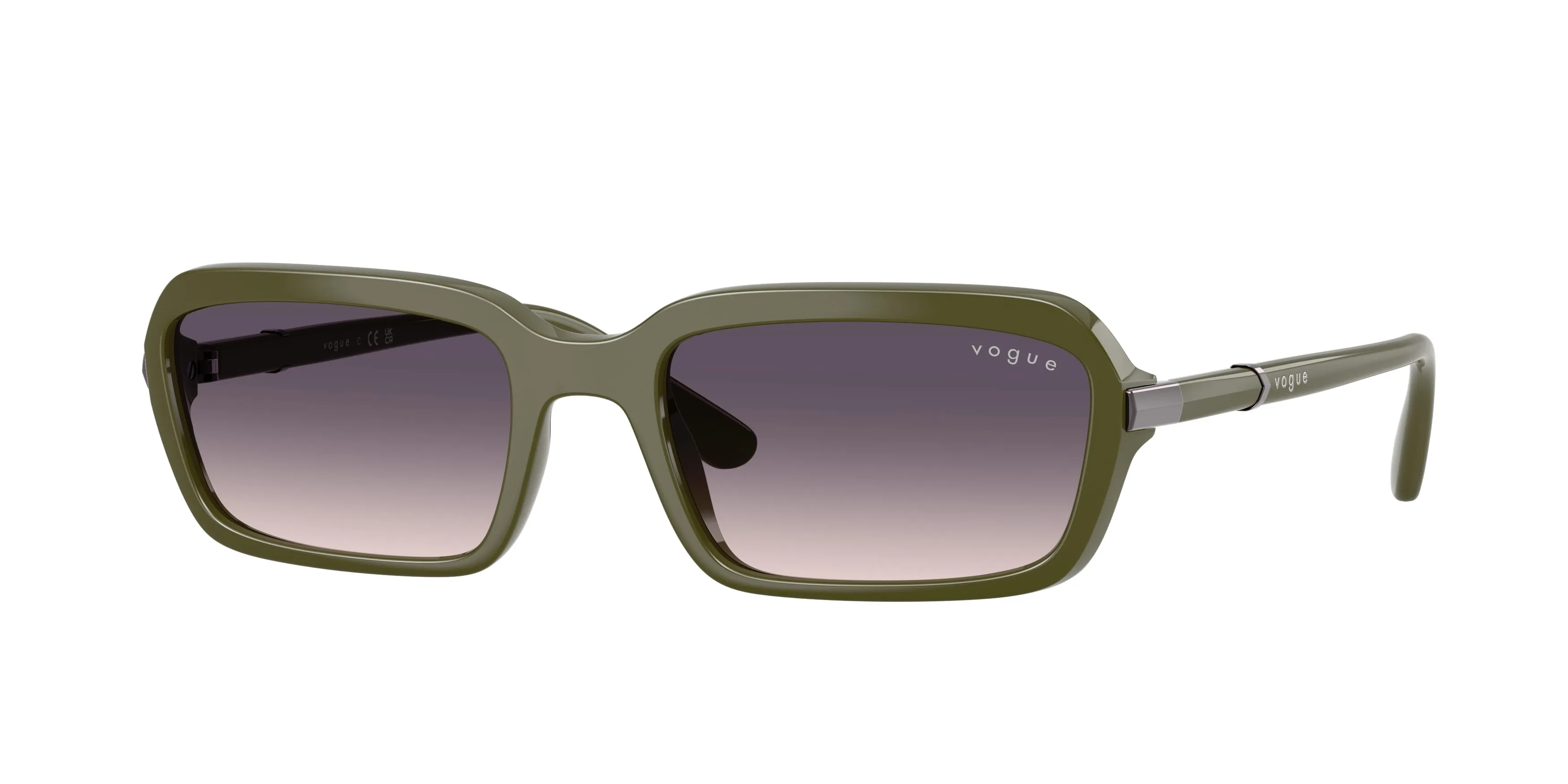 VOGUE EYEWEAR VO5744S 318536 Occhiali da sole Nylon Verde Rosa Squadrata Normale Sfumato - immagine 1