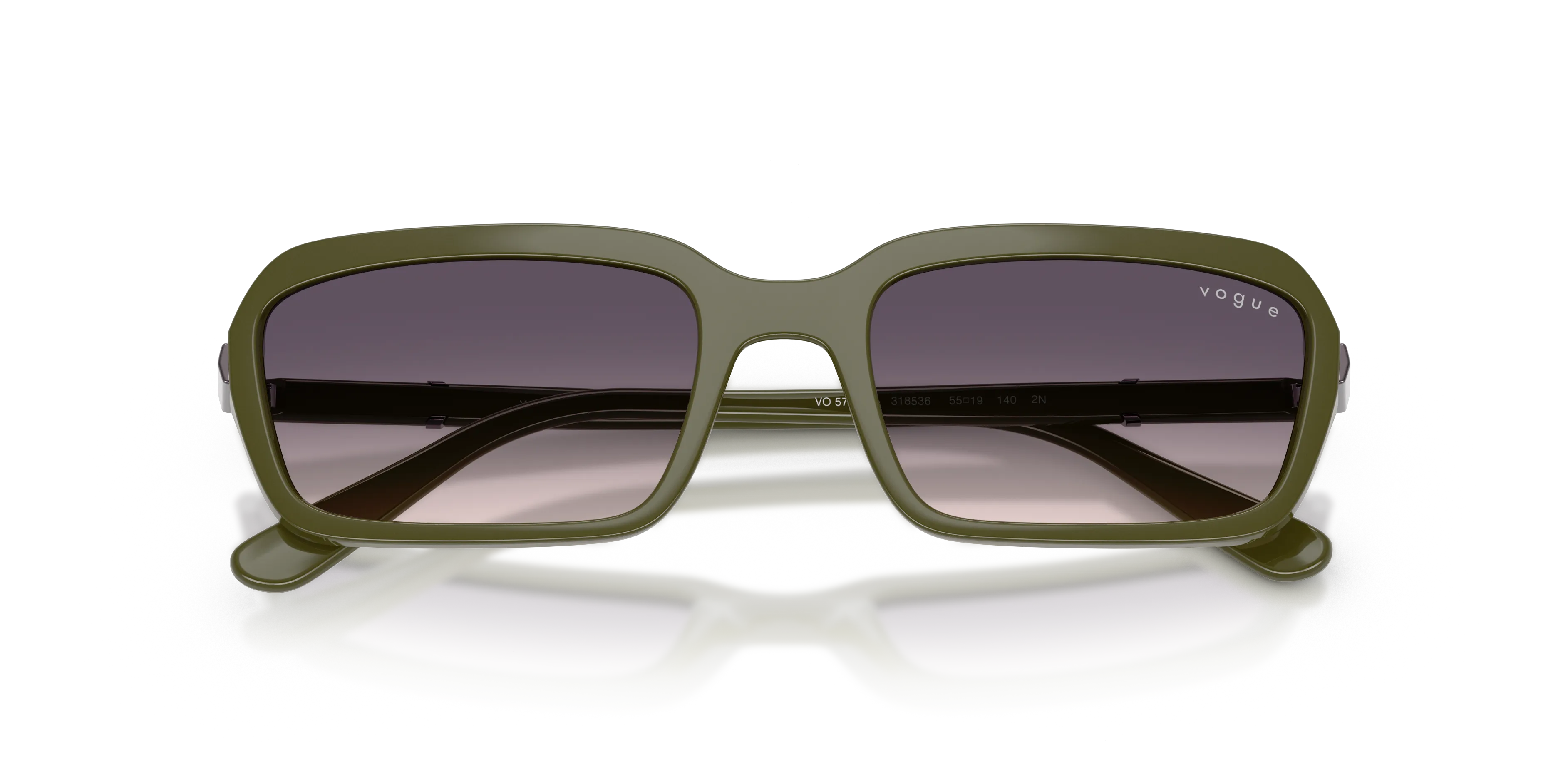 VOGUE EYEWEAR VO5744S 318536 Occhiali da sole Nylon Verde Rosa Squadrata Normale Sfumato - immagine 2