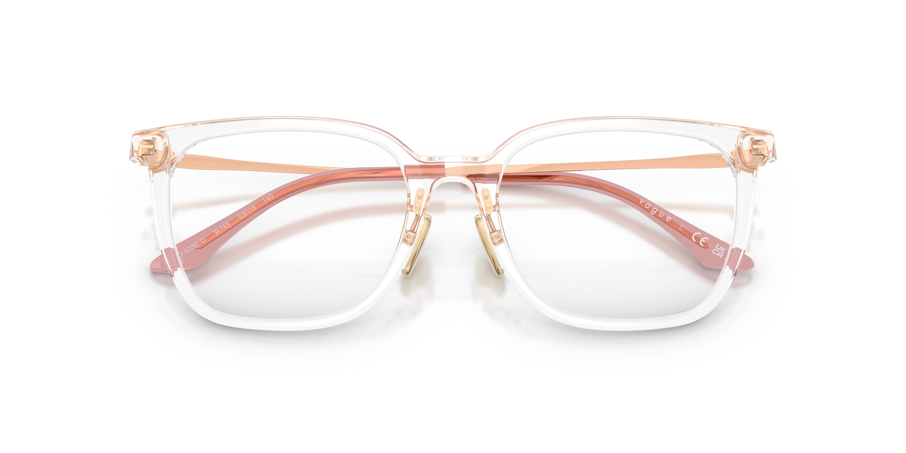 VOGUE EYEWEAR VO5732D W745 Montature da vista Acetato Trasparente Trasparente Geometrica Normale - immagine 2