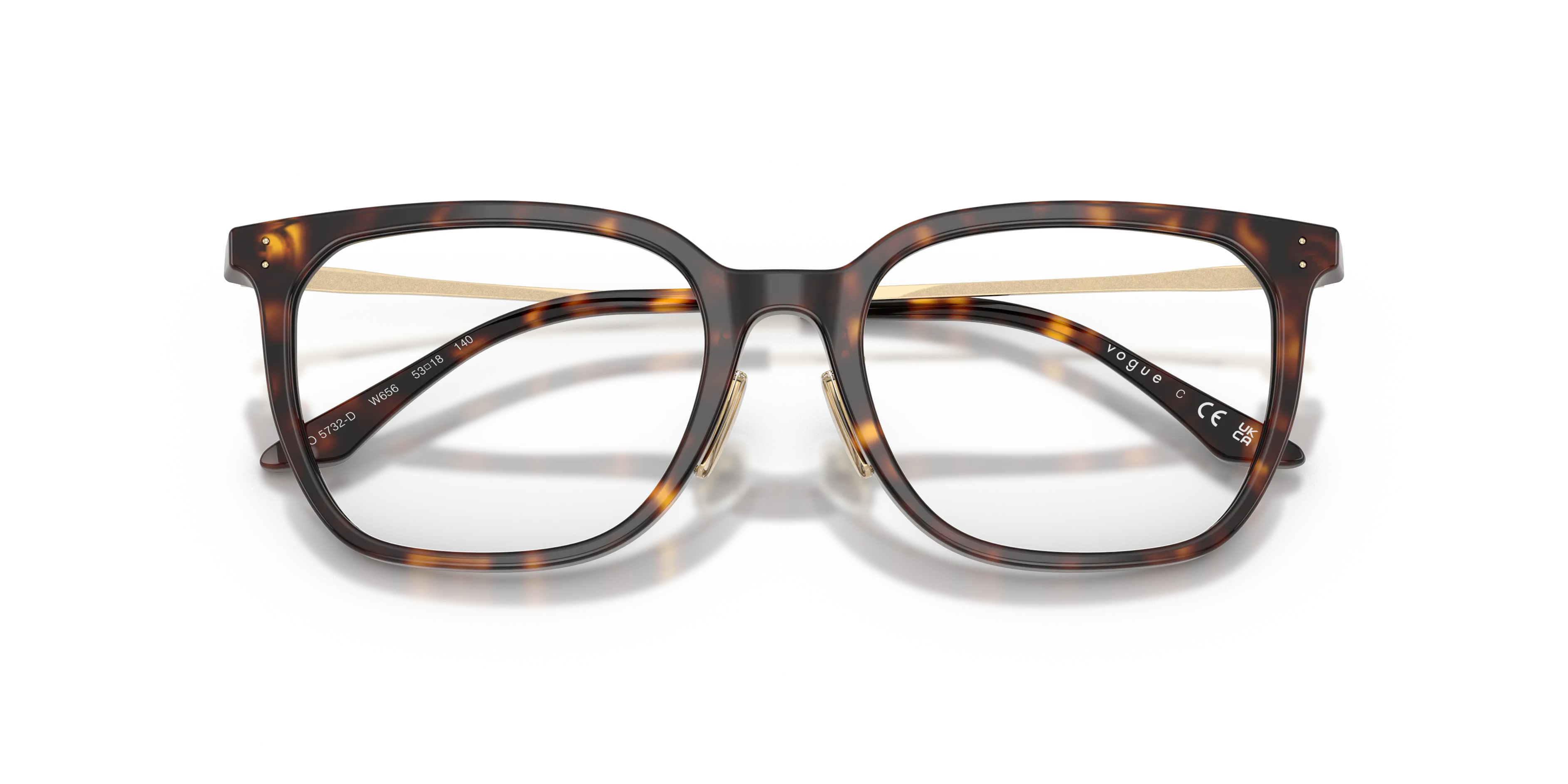 VOGUE EYEWEAR VO5732D W656 Montature da vista Acetato Marrone Trasparente Geometrica Normale - immagine 2