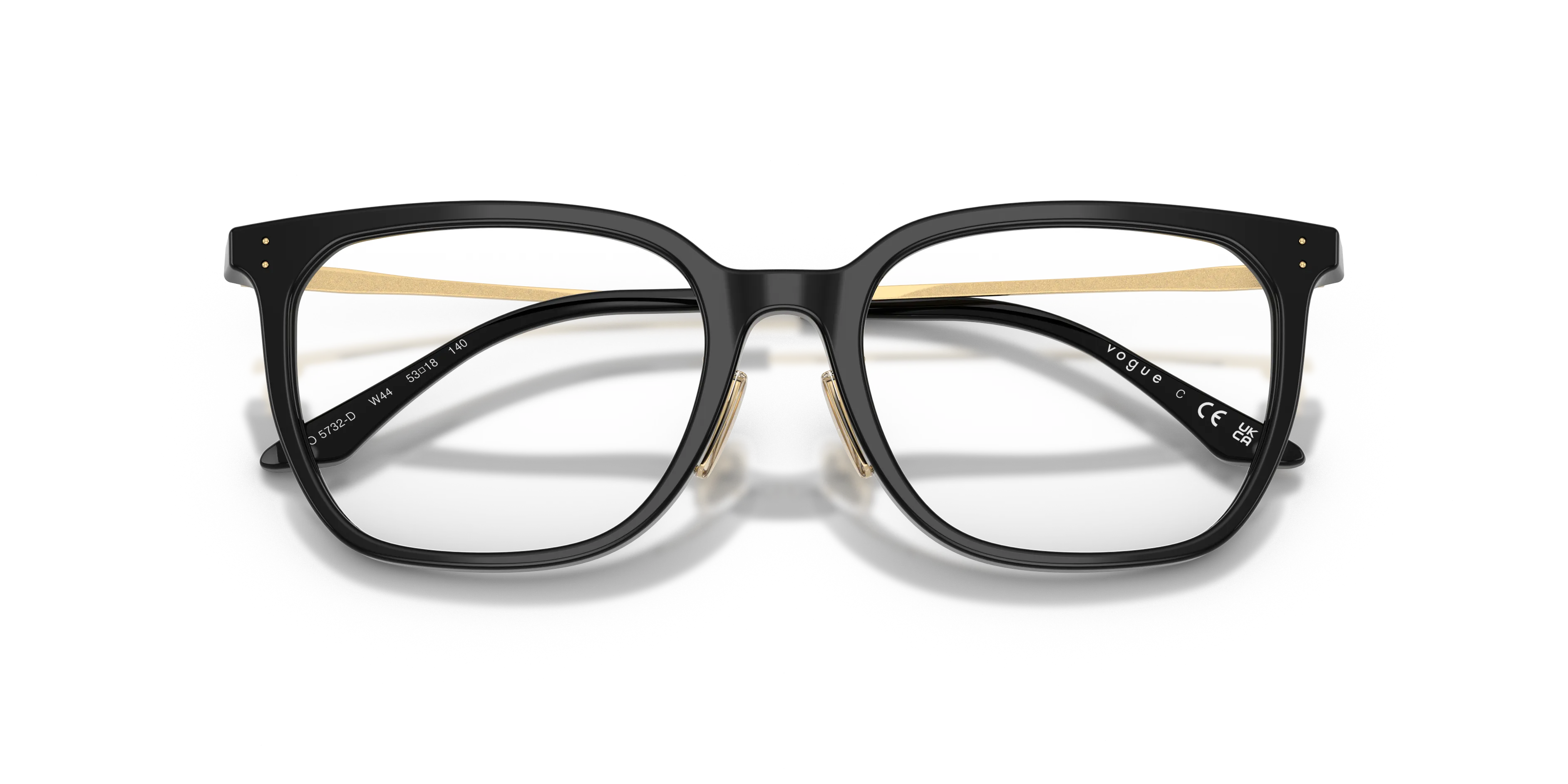 VOGUE EYEWEAR VO5732D W44 Montature da vista Acetato Nero Trasparente Geometrica Normale - immagine 2