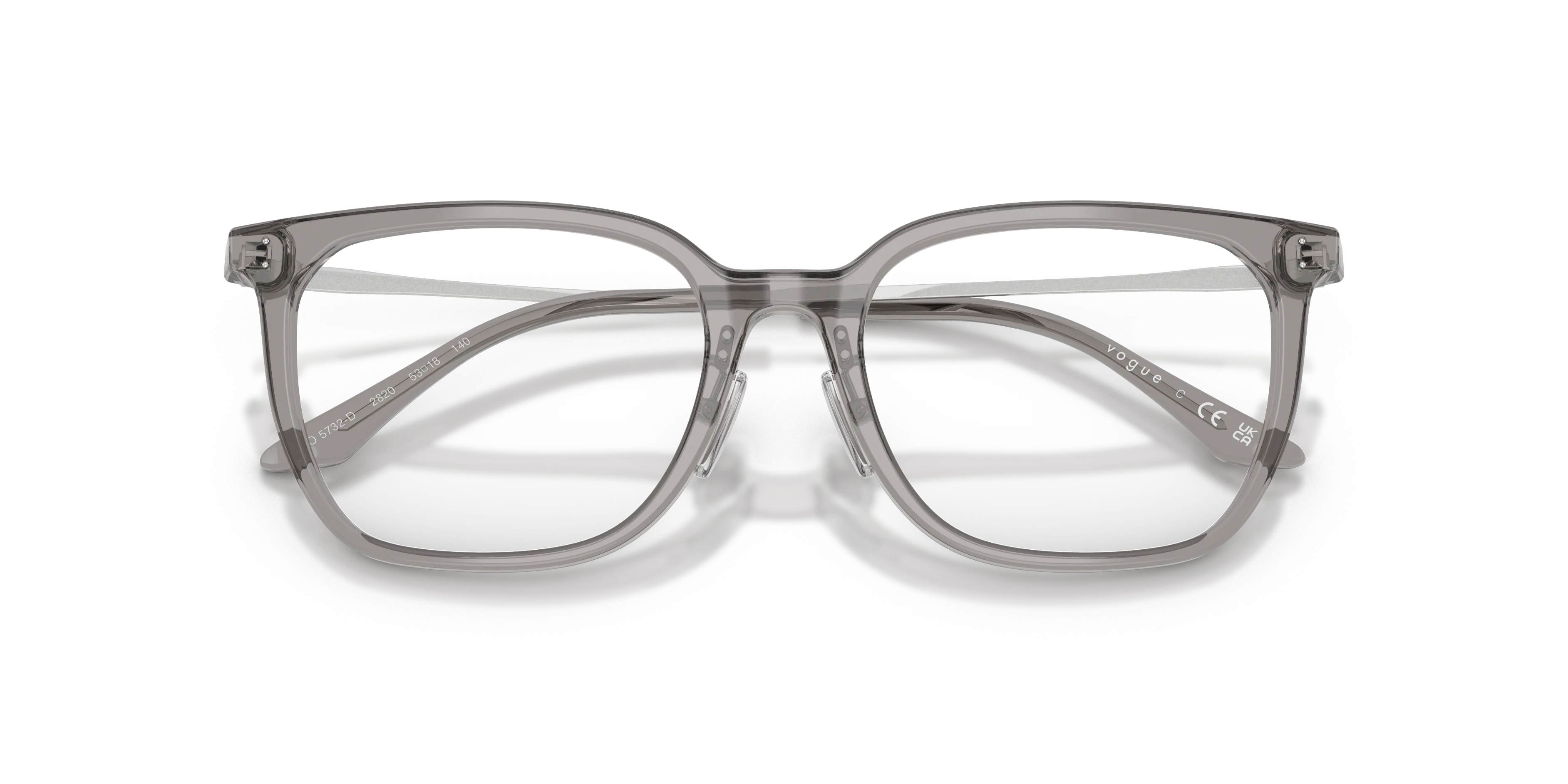 VOGUE EYEWEAR VO5732D 2820 Montature da vista Acetato Grigio Trasparente Geometrica Normale - immagine 2