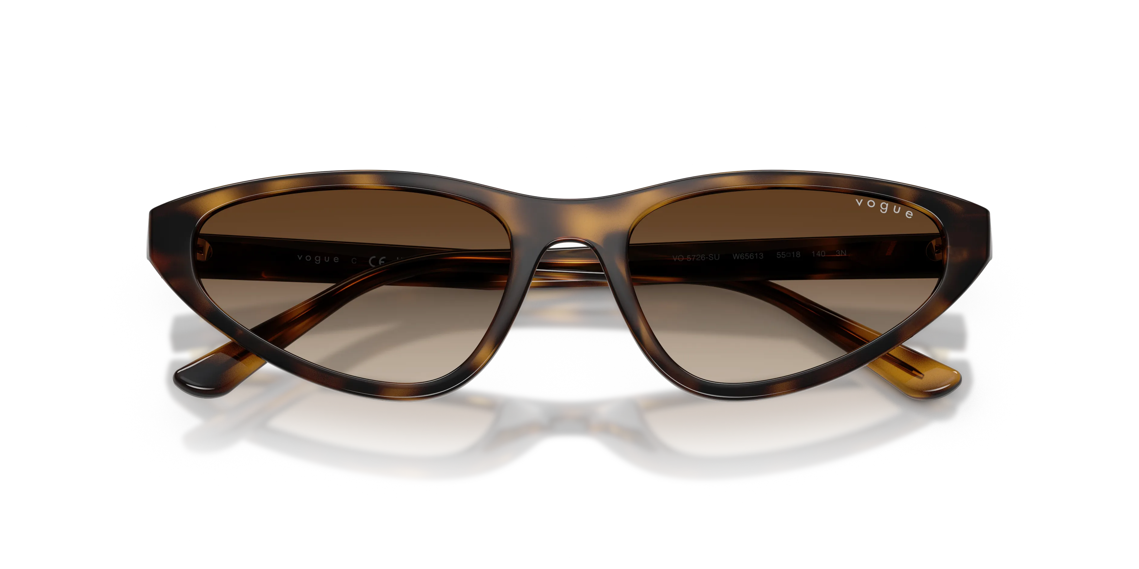 VOGUE EYEWEAR VO5726SU W65613 Occhiali da sole Acetato Marrone Marrone Cat Eye Normale Sfumato - immagine 2
