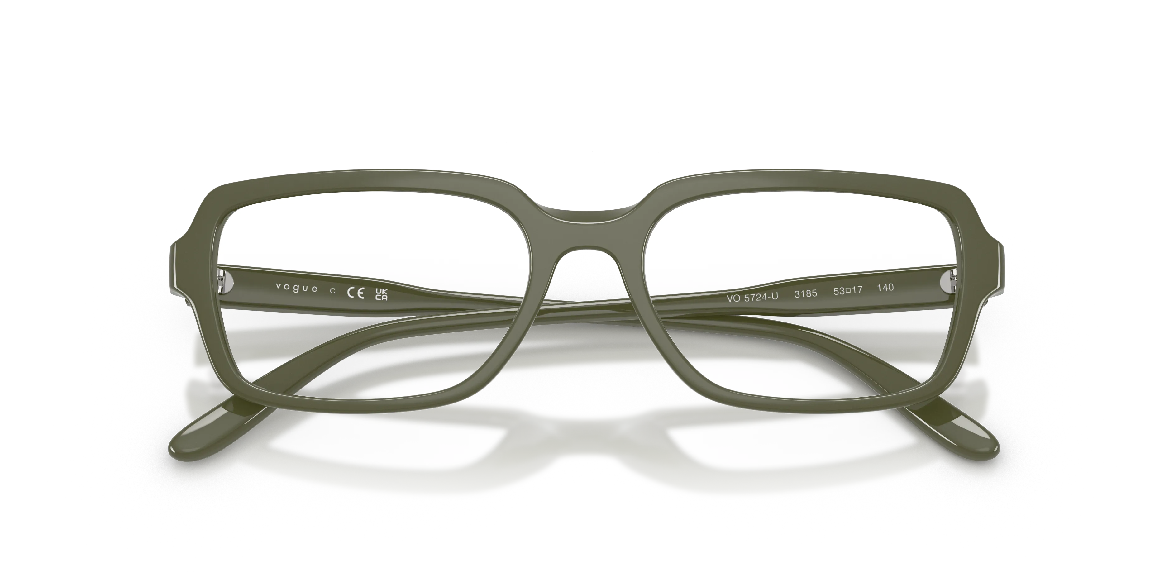 VOGUE EYEWEAR VO5724U 3185 Montature da vista Acetato Verde Trasparente Pillow Normale - immagine 2