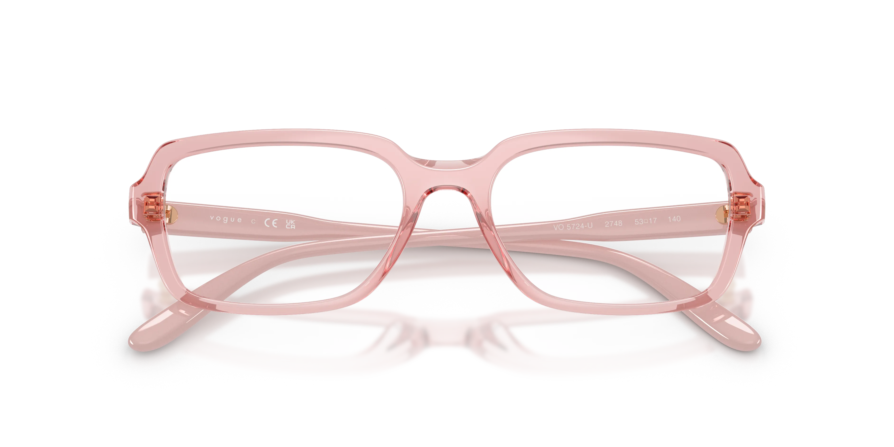 VOGUE EYEWEAR VO5724U 2748 Montature da vista Acetato Rosa Trasparente Pillow Normale - immagine 2