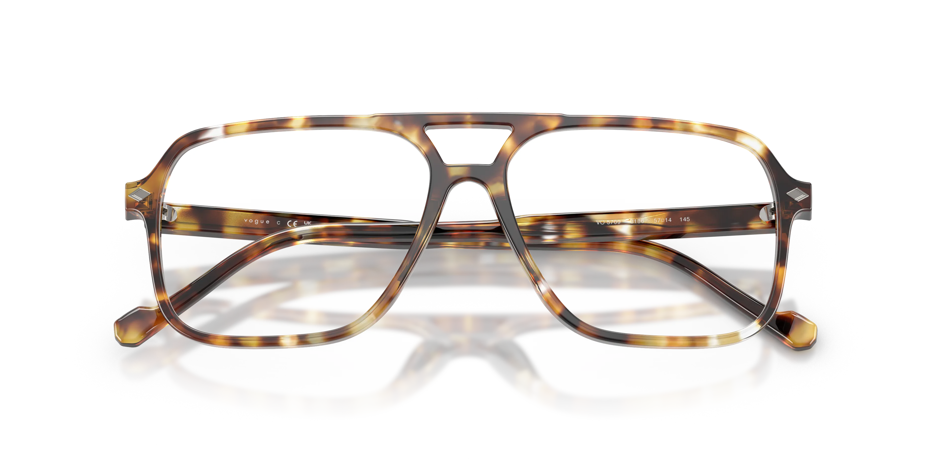 VOGUE EYEWEAR VO5709 3186 Montature da vista Acetato Marrone Trasparente Pillow Normale - immagine 2
