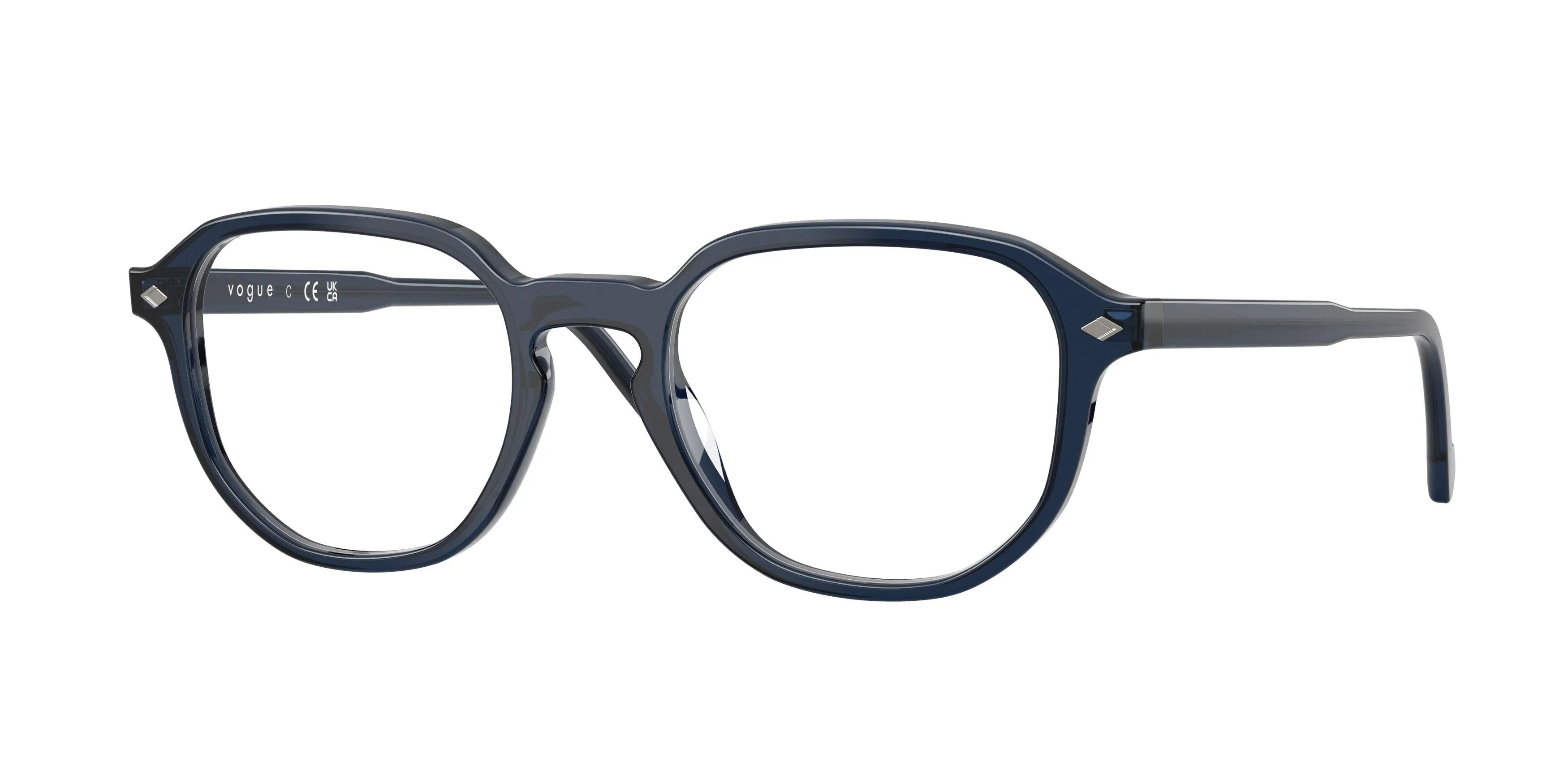 VOGUE EYEWEAR VO5708 3143 Montature da vista Acetato Blu Trasparente Geometrica Normale - immagine 1
