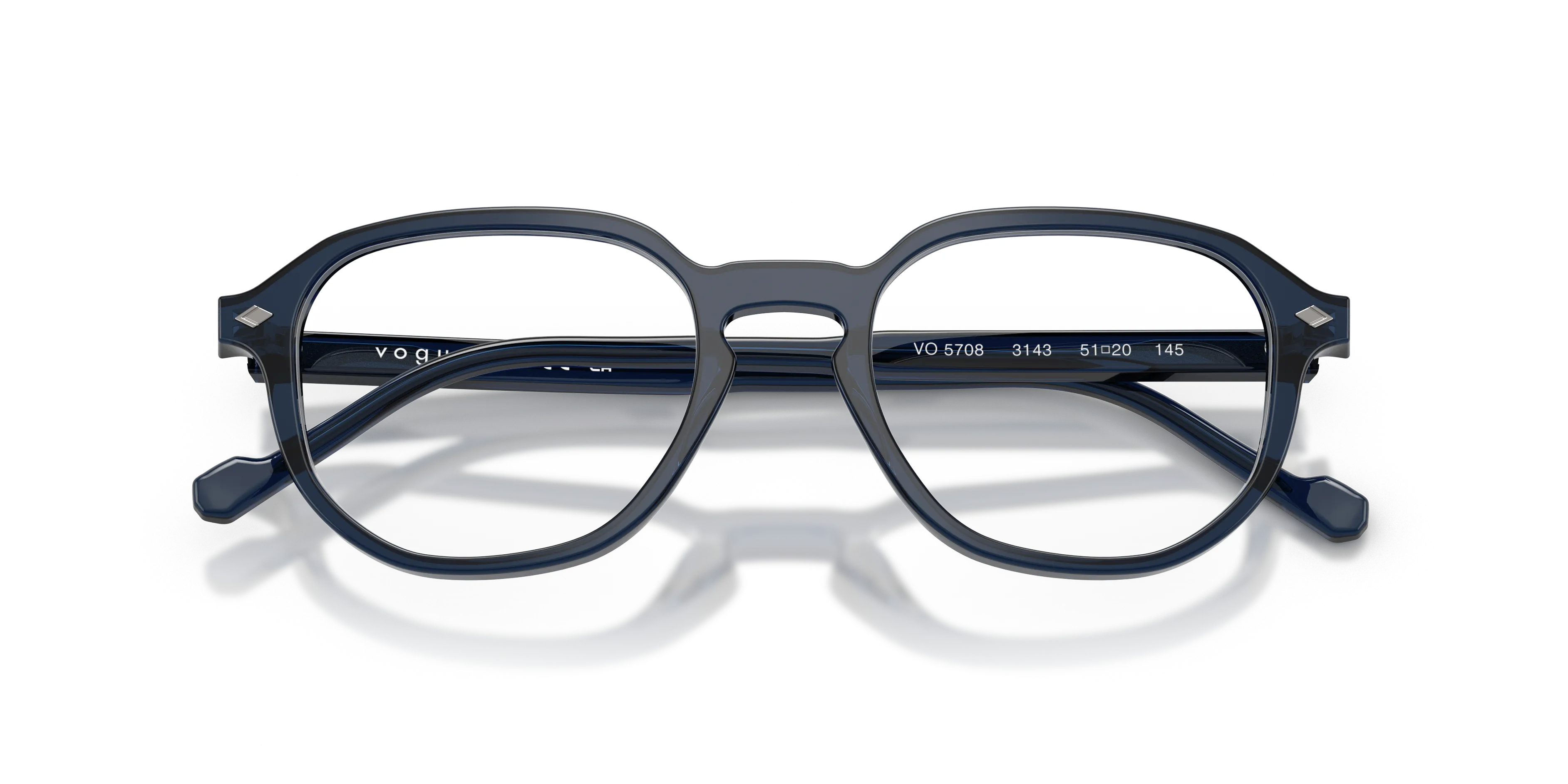VOGUE EYEWEAR VO5708 3143 Montature da vista Acetato Blu Trasparente Geometrica Normale - immagine 2