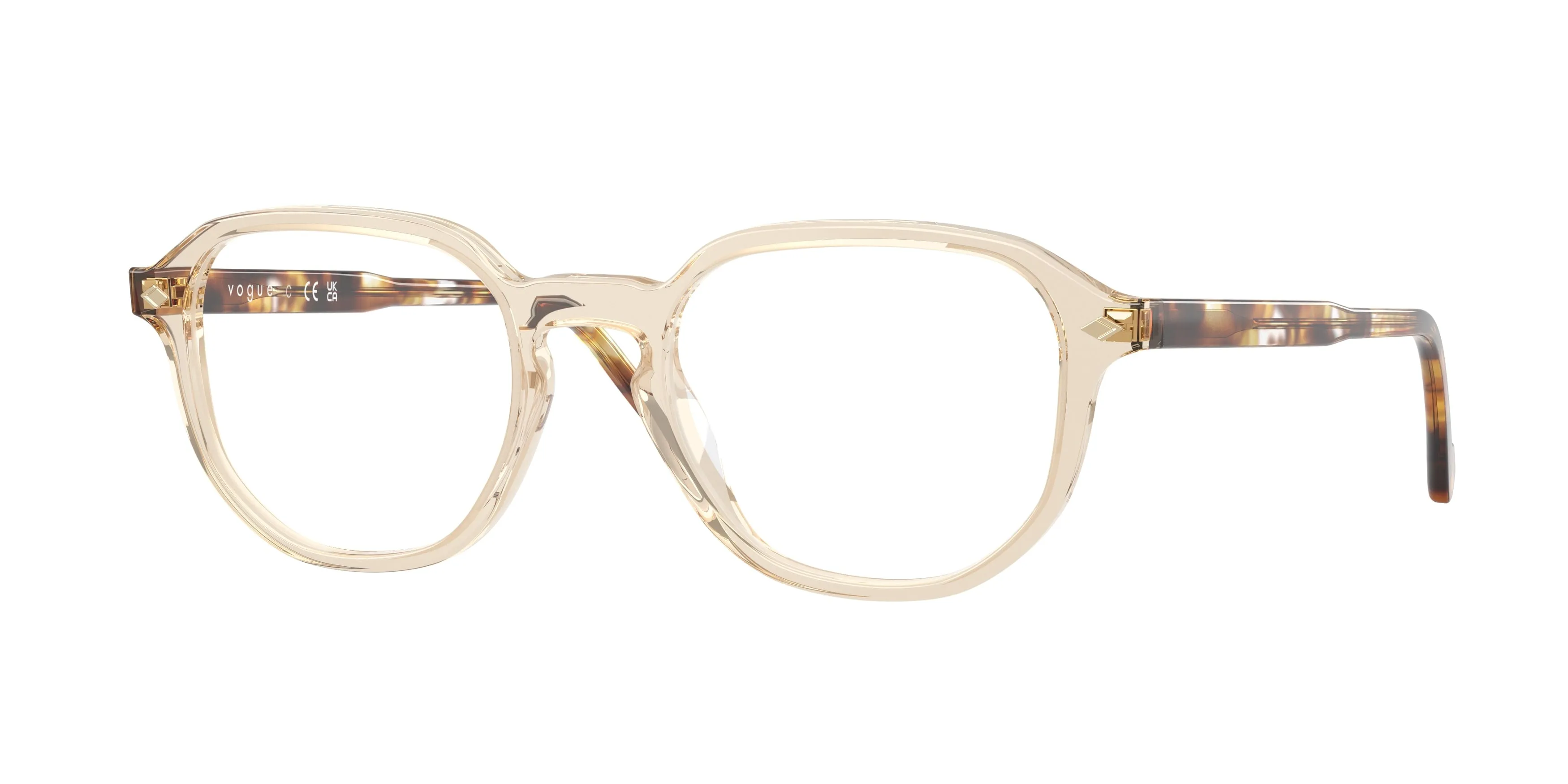 VOGUE EYEWEAR VO5708 2990 Montature da vista Acetato Marrone Trasparente Geometrica Normale - immagine 1
