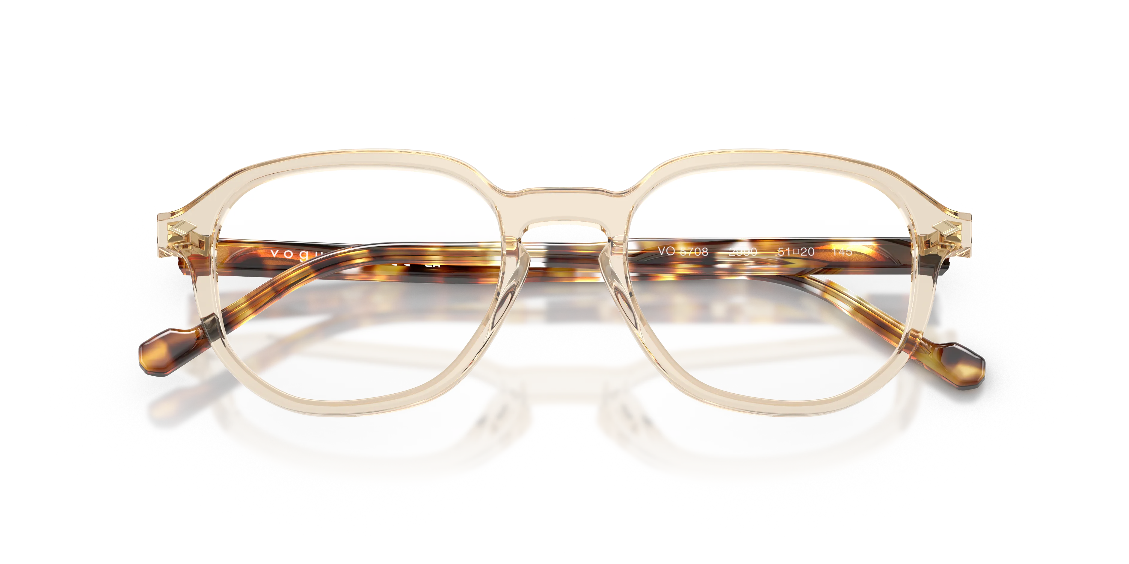 VOGUE EYEWEAR VO5708 2990 Montature da vista Acetato Marrone Trasparente Geometrica Normale - immagine 2