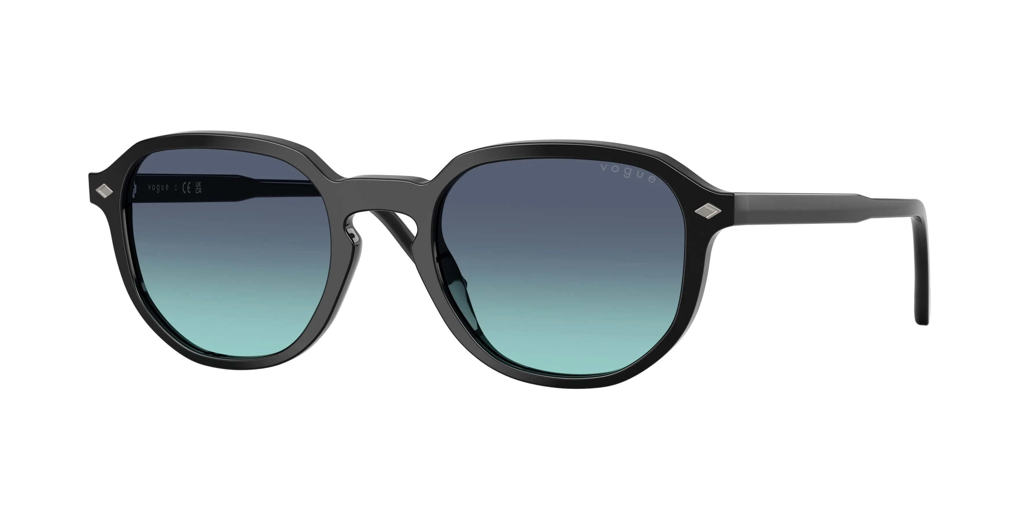 VOGUE EYEWEAR VO5707S W44/4S Occhiali da sole Acetato Nero Blu Geometrica Normale Sfumato - immagine 1