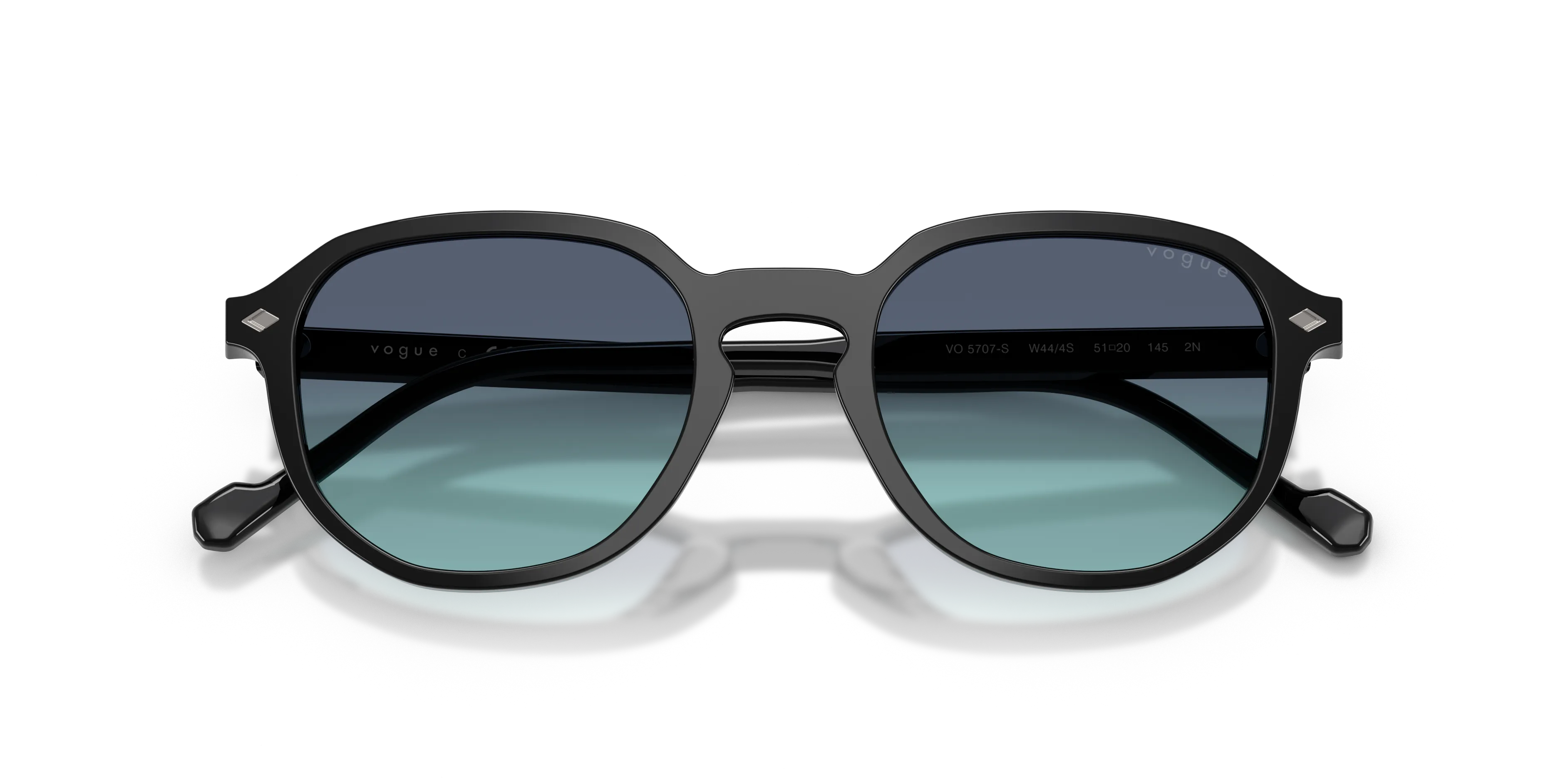 VOGUE EYEWEAR VO5707S W44/4S Occhiali da sole Acetato Nero Blu Geometrica Normale Sfumato - immagine 2