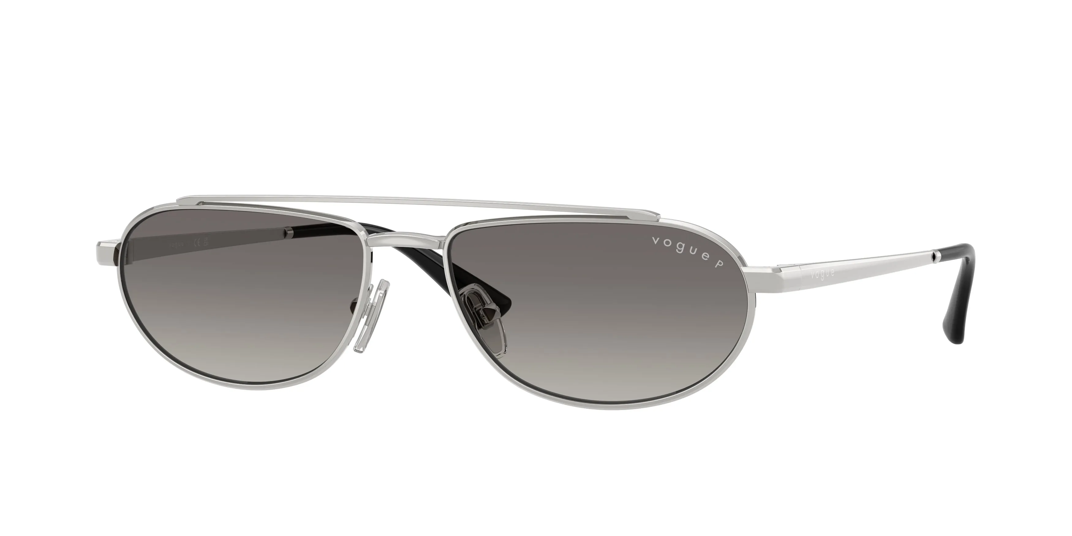 VOGUE EYEWEAR VO4371S 323/T3 Occhiali da sole Metallo Argento Grigio Geometrica Polarizzata Sfumato - immagine 1