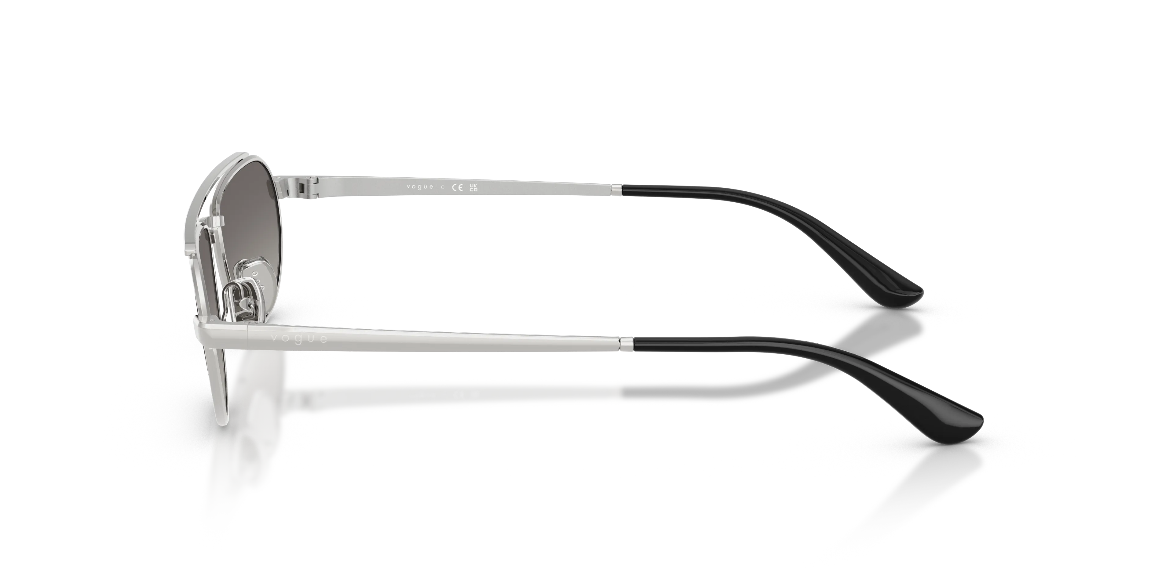 VOGUE EYEWEAR VO4371S 323/T3 Occhiali da sole Metallo Argento Grigio Geometrica Polarizzata Sfumato - immagine 4