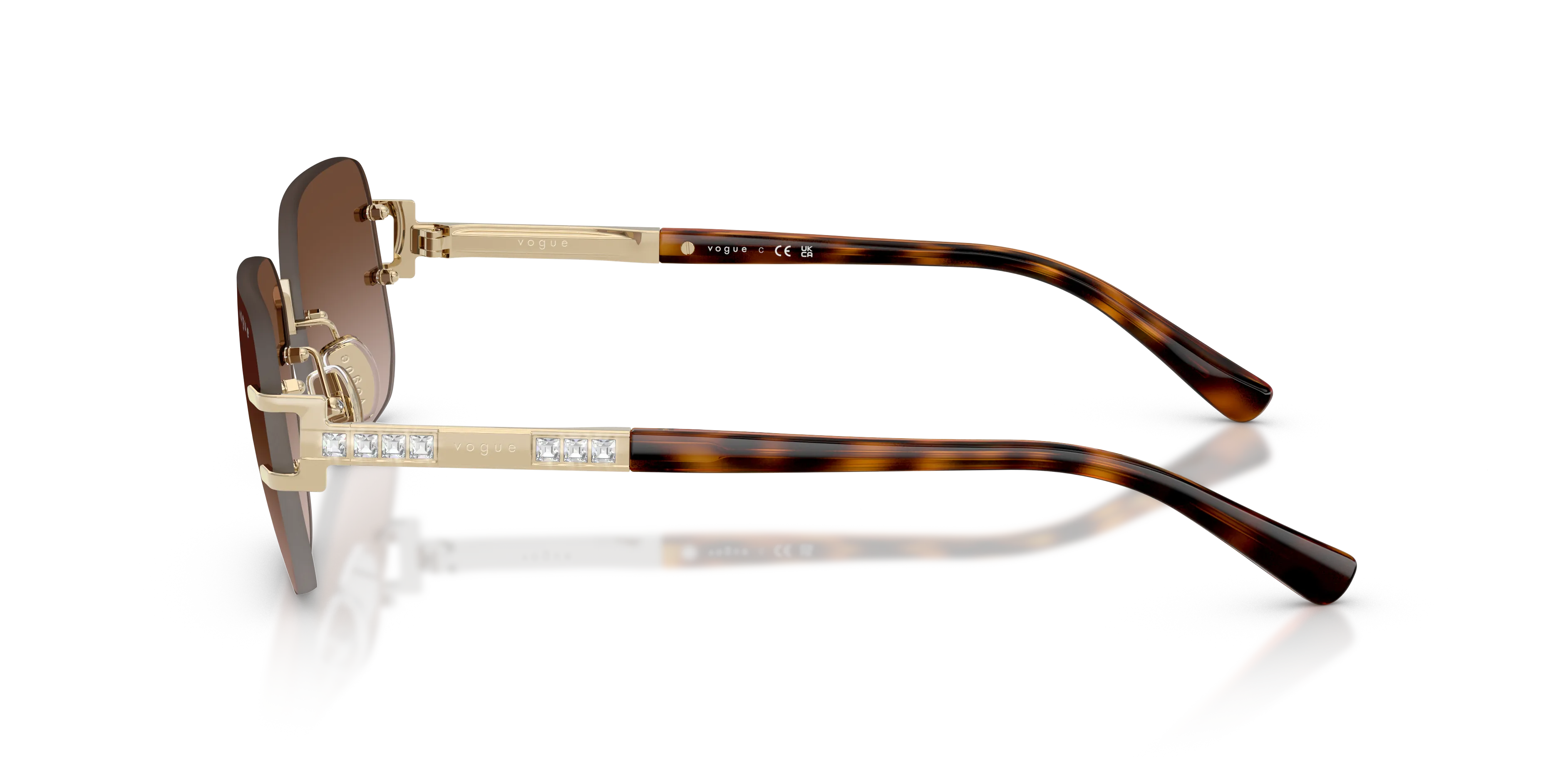 VOGUE EYEWEAR VO4367SB 848/13 Occhiali da sole Metallo Oro Marrone Pillow Normale Sfumato - immagine 4
