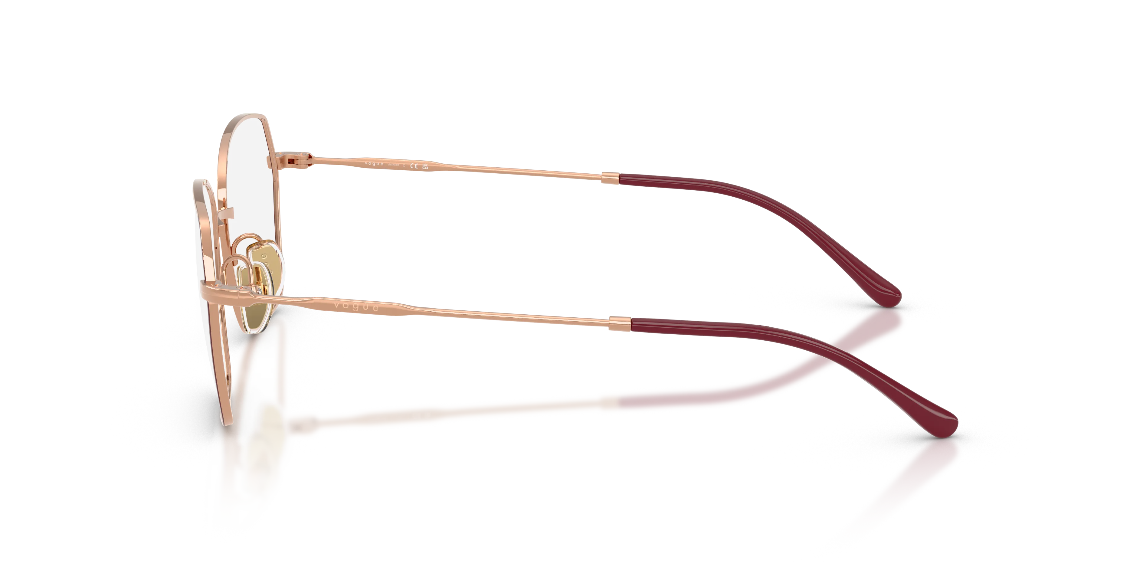 VOGUE EYEWEAR VO4366T 5194 Montature da vista Titanio Rosso Trasparente Geometrica Normale - immagine 4