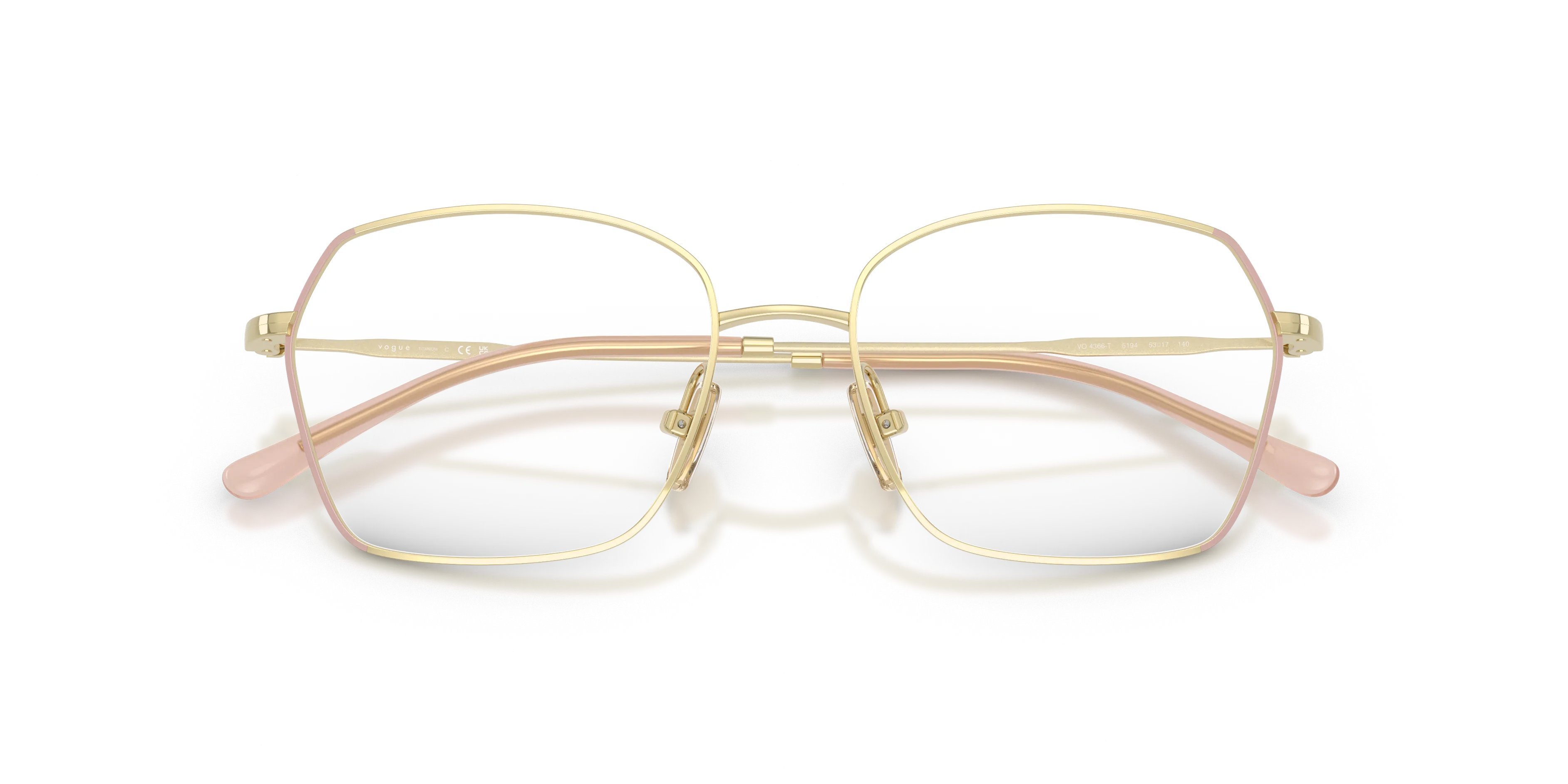 VOGUE EYEWEAR VO4366T 5193 Montature da vista Titanio Marrone Trasparente Geometrica Normale - immagine 2