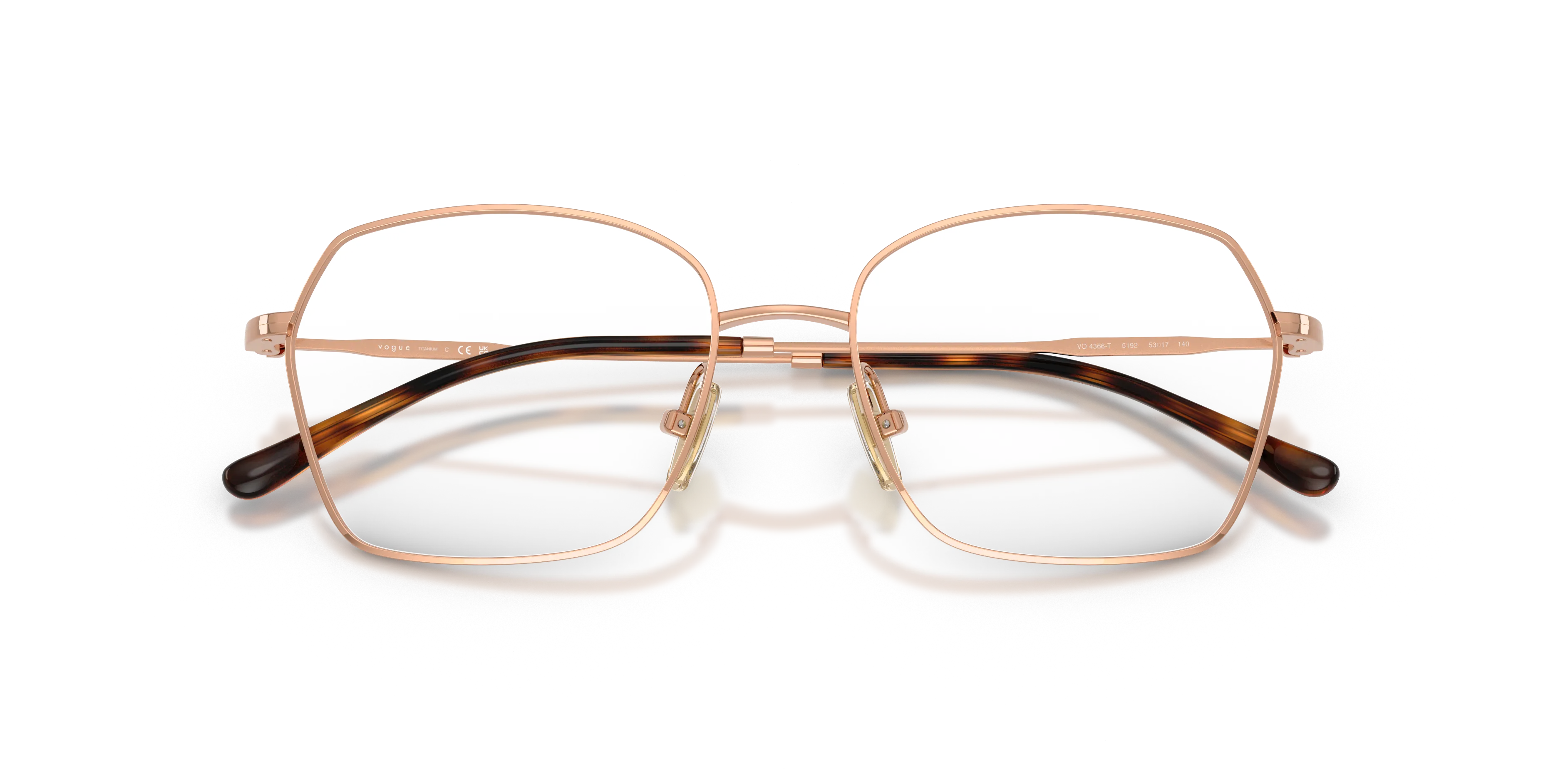 VOGUE EYEWEAR VO4366T 5192 Montature da vista Titanio Oro Trasparente Geometrica Normale - immagine 2
