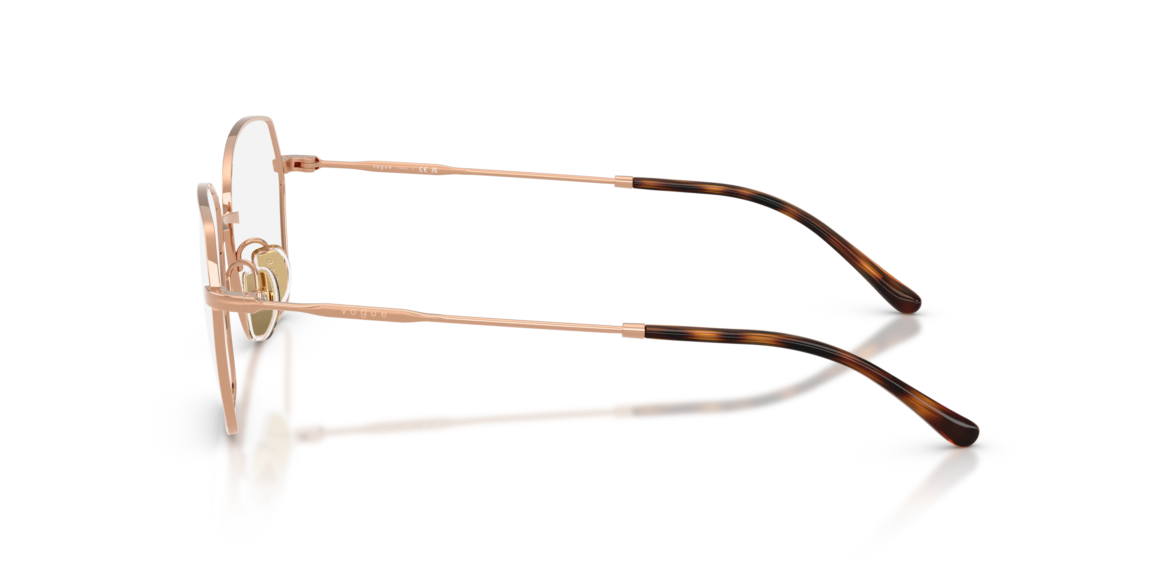 VOGUE EYEWEAR VO4366T 5192 Montature da vista Titanio Oro Trasparente Geometrica Normale - immagine 4