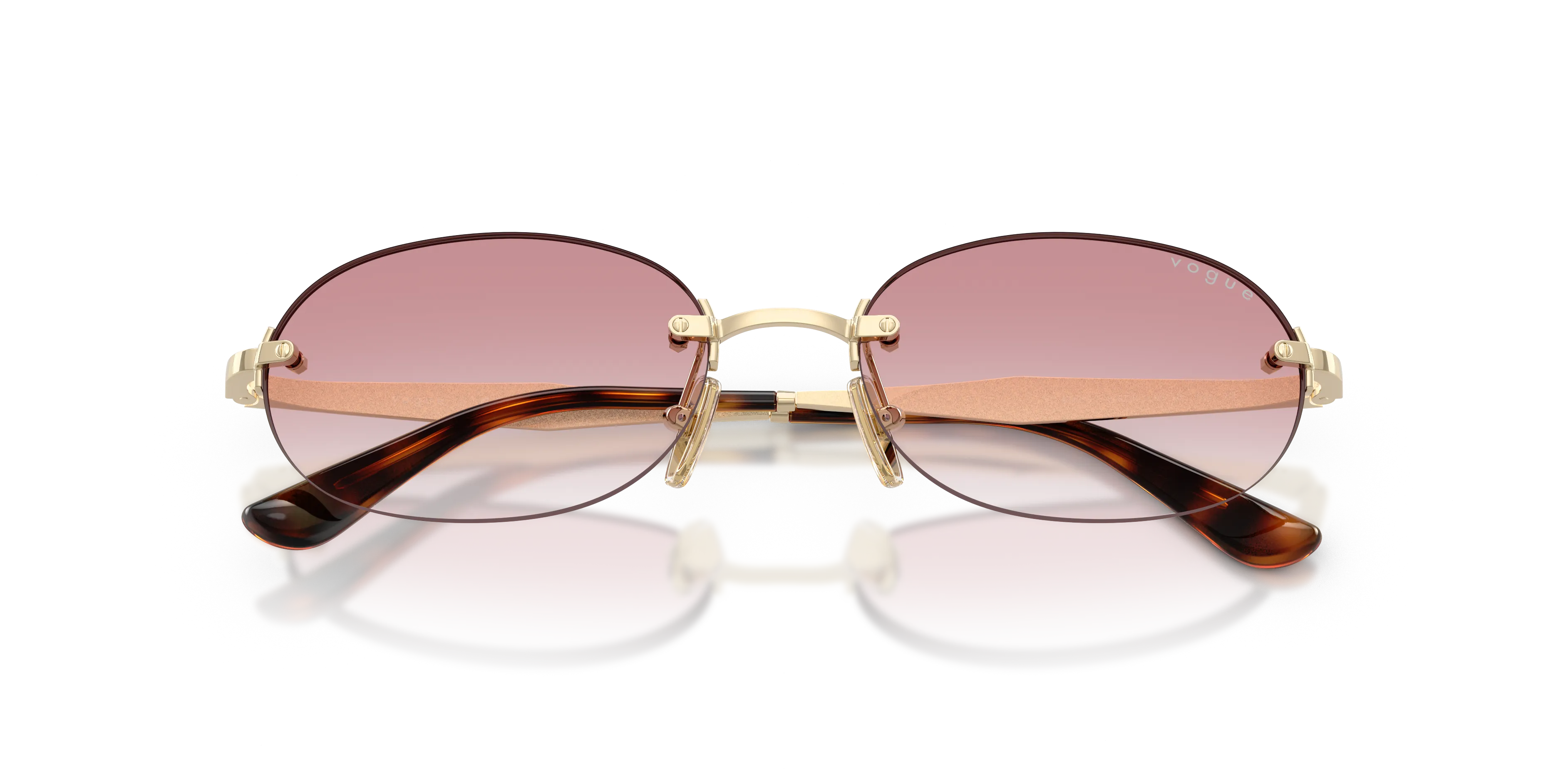 VOGUE EYEWEAR VO4342S 848/3B Occhiali da sole Metallo Oro Rosa Rotonda Normale Sfumato - immagine 2