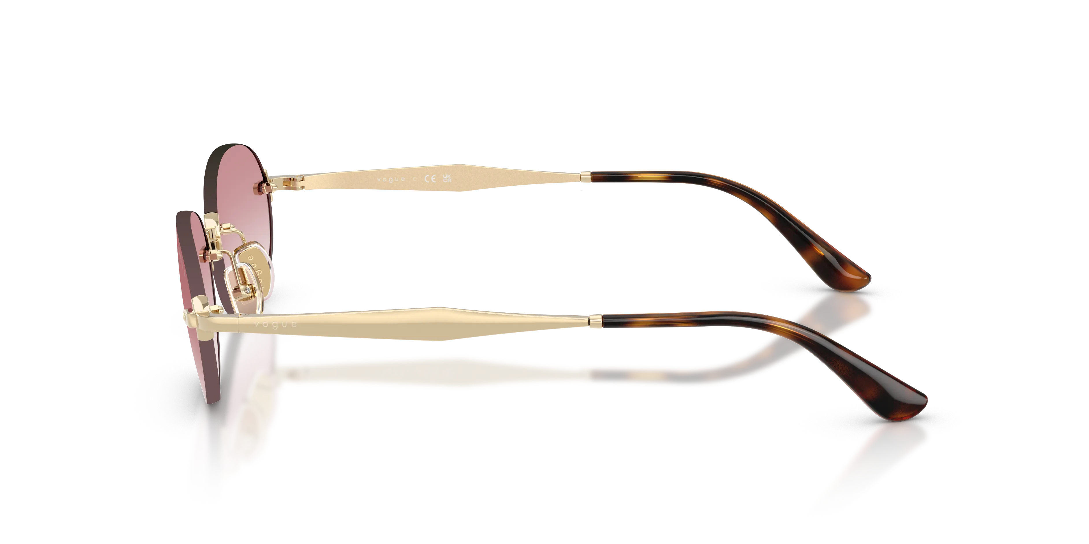 VOGUE EYEWEAR VO4342S 848/3B Occhiali da sole Metallo Oro Rosa Rotonda Normale Sfumato - immagine 4