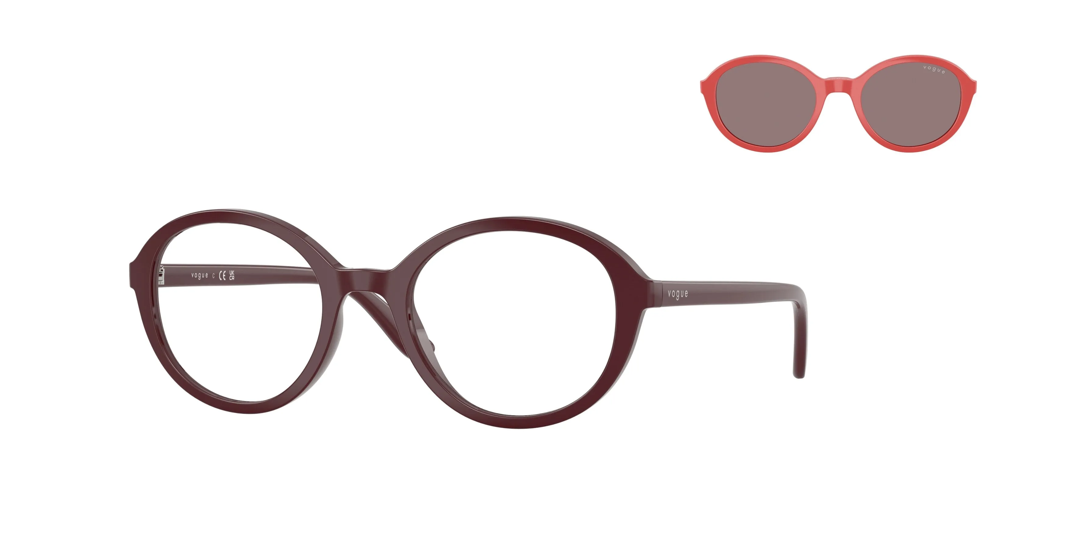 VOGUE EYEWEAR VJ2037 33191W Occhiali da sole bambino Nylon Rosso Trasparente Pantos Normale - immagine 1