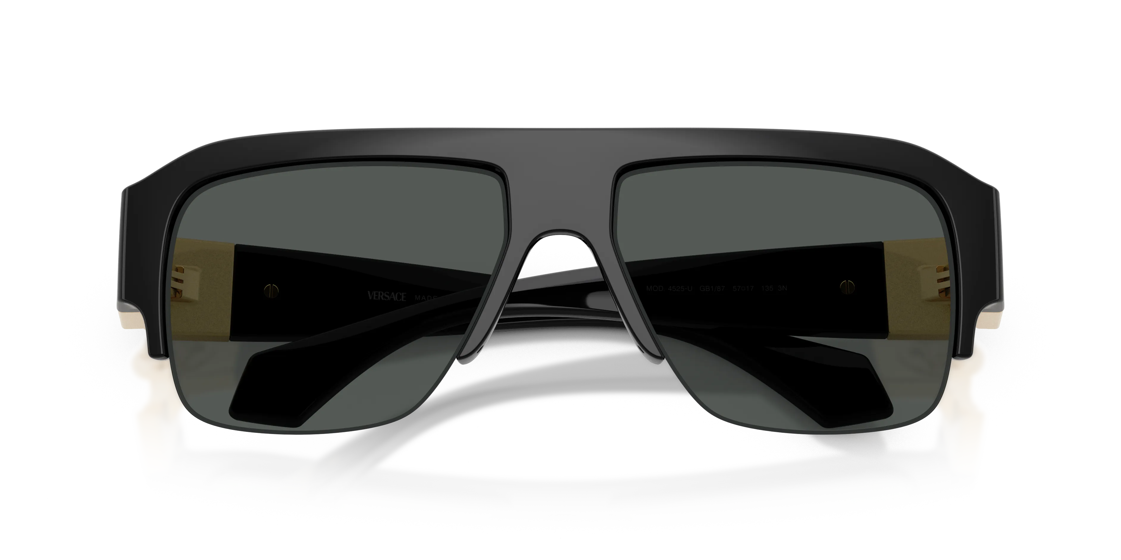 Versace VE4525U GB1/87 Occhiali da sole Iniettato Nero Grigio Pilot Normale - immagine 2