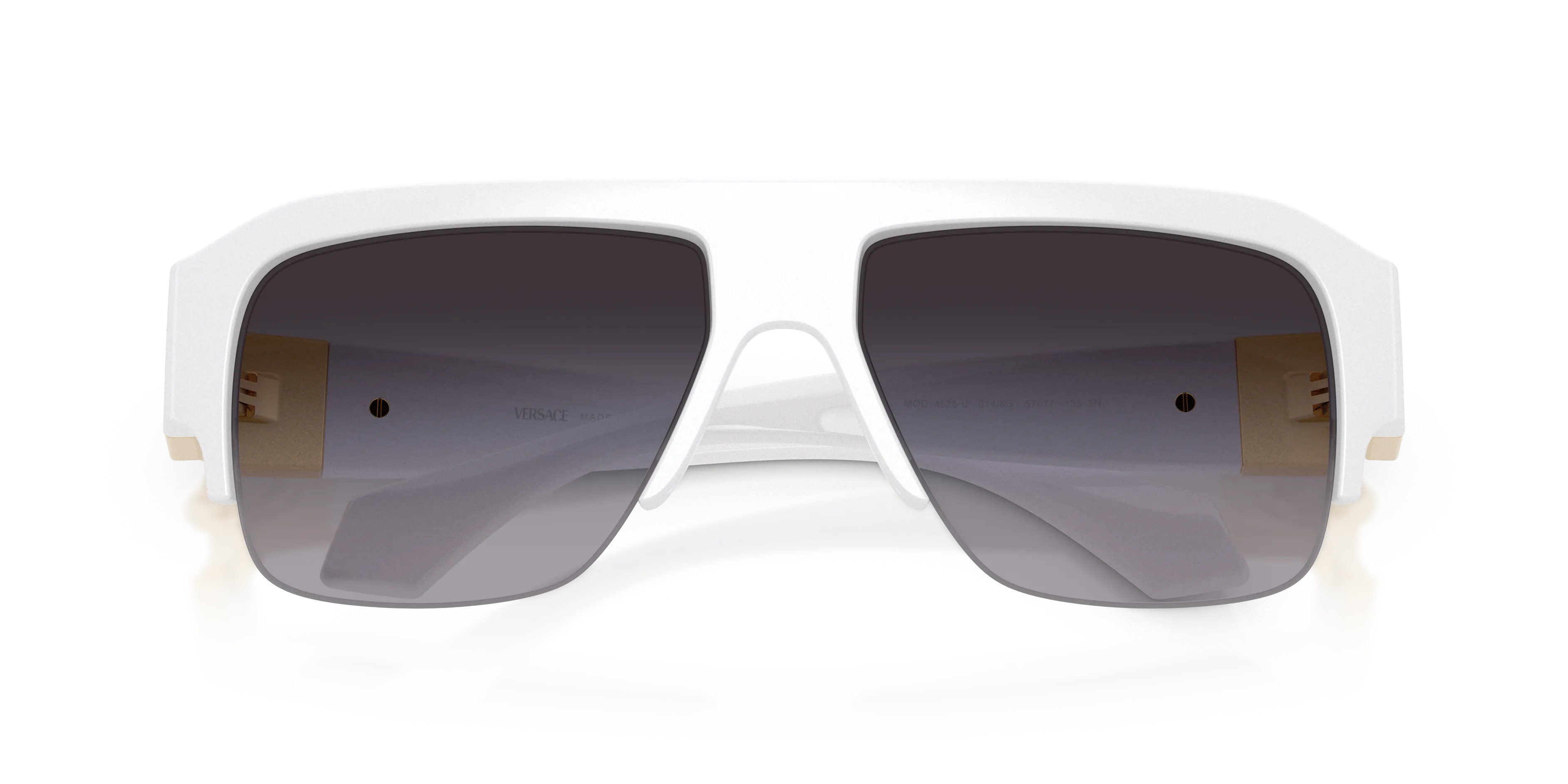 Versace VE4525U 314/8G Occhiali da sole Iniettato Bianco Grigio Pilot Normale Sfumato - immagine 2